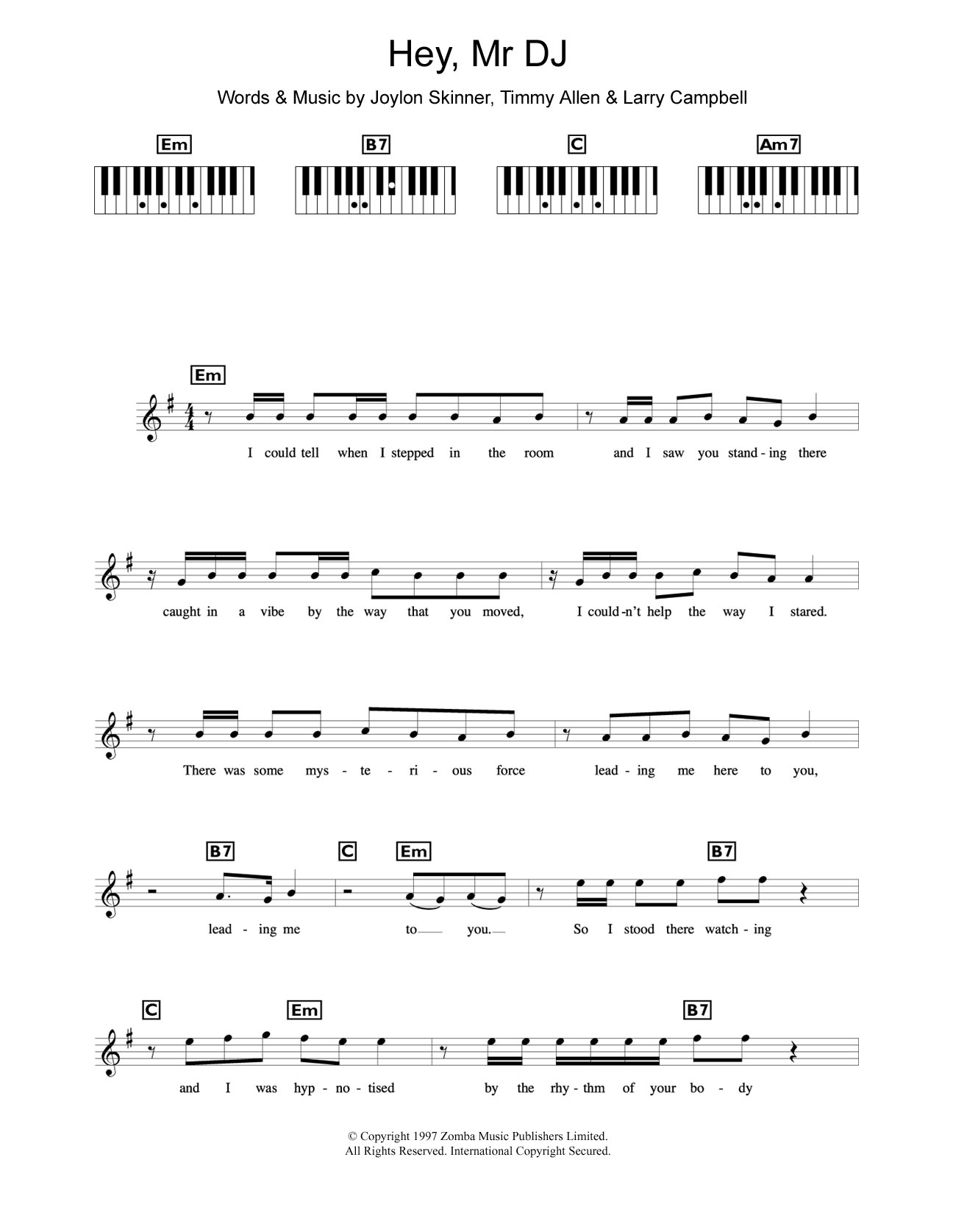Backstreet Boys Hey, Mr DJ Sheet Music Notes & Chords for Keyboard - Download or Print PDF
