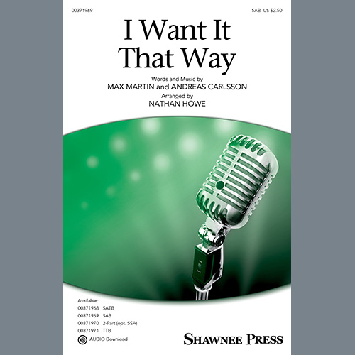 Backstreet Boys, I Want It That Way (arr. Nathan Howe), 2-Part Choir