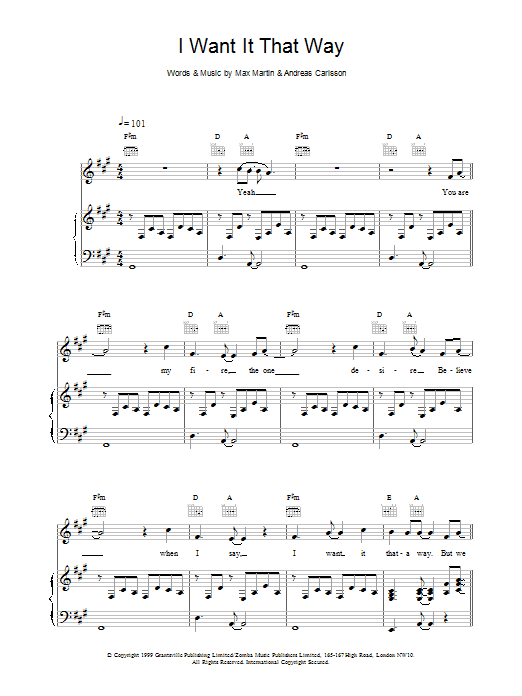 Backstreet Boys I Want It That Way Sheet Music Notes & Chords for Clarinet - Download or Print PDF