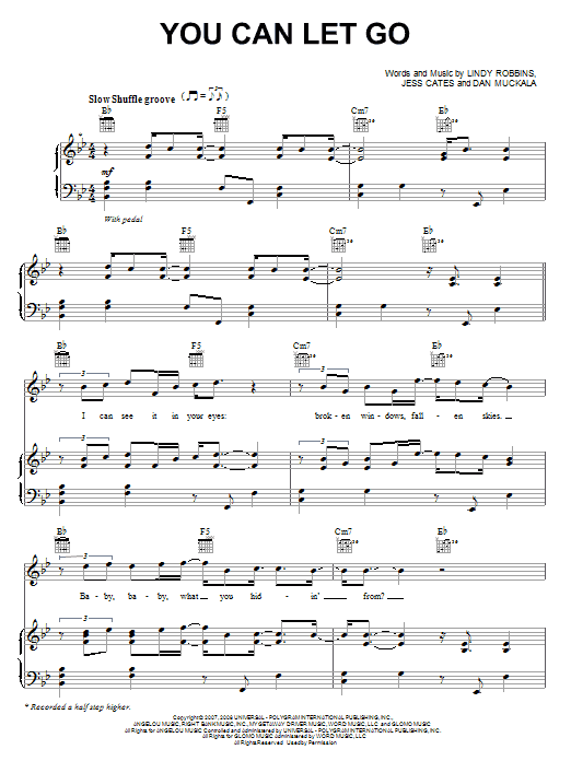Backstreet Boys You Can Let Go Sheet Music Notes & Chords for Piano, Vocal & Guitar (Right-Hand Melody) - Download or Print PDF Backstreet Boys You Can Let Go Sheet Music Notes & Chords for Piano, Vocal & Guitar (Right-Hand Melody) - Download or Print PDF