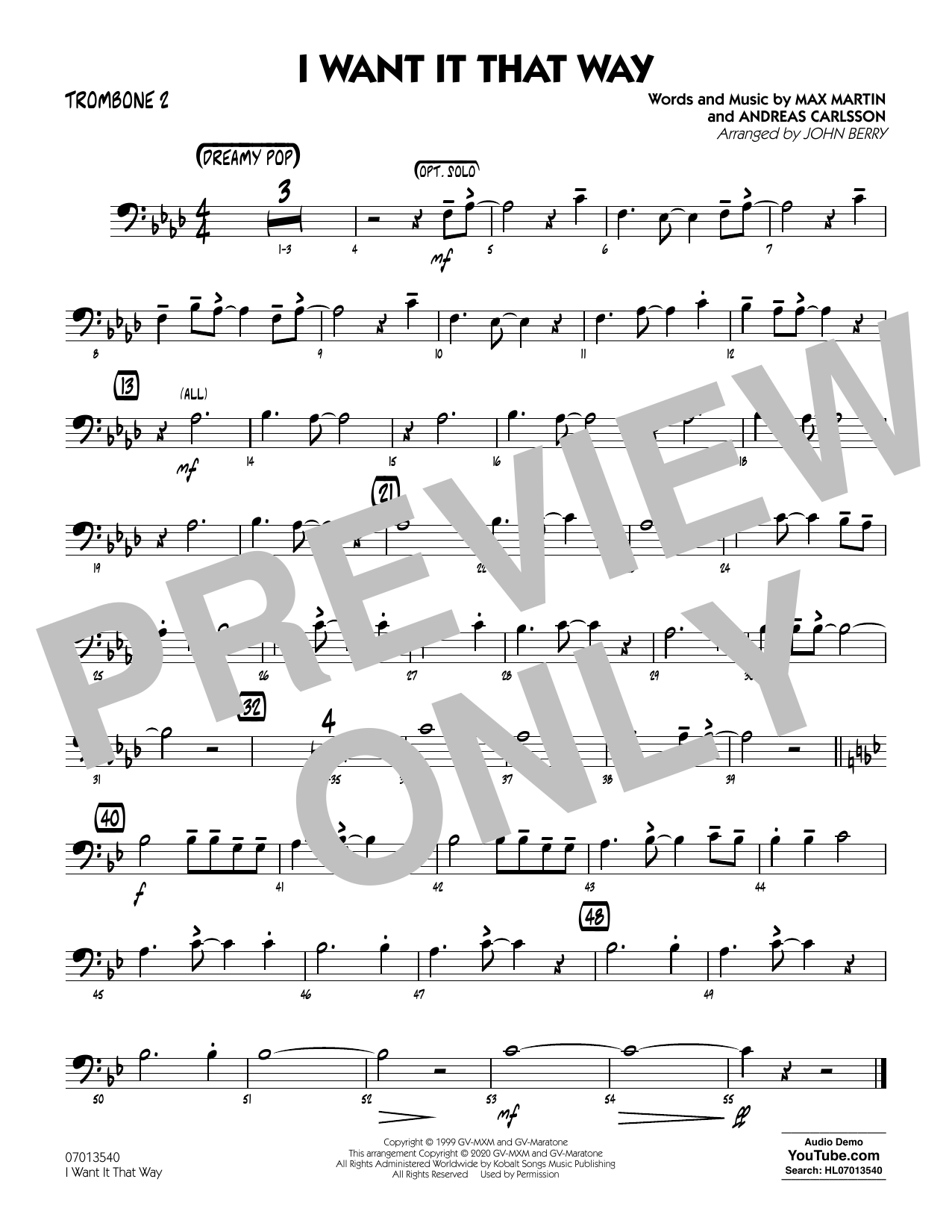 Backstreet Boys I Want It That Way Arr John Berry Trombone 2 Sheet Music Notes Download Pdf Score Printable Backstreet Boys I Want It That Way Arr John Berry Trombone 2 Sheet Music Notes Download Pdf Score Printable