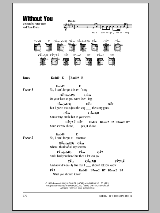 Badfinger Without You Sheet Music Notes & Chords for Alto Saxophone - Download or Print PDF