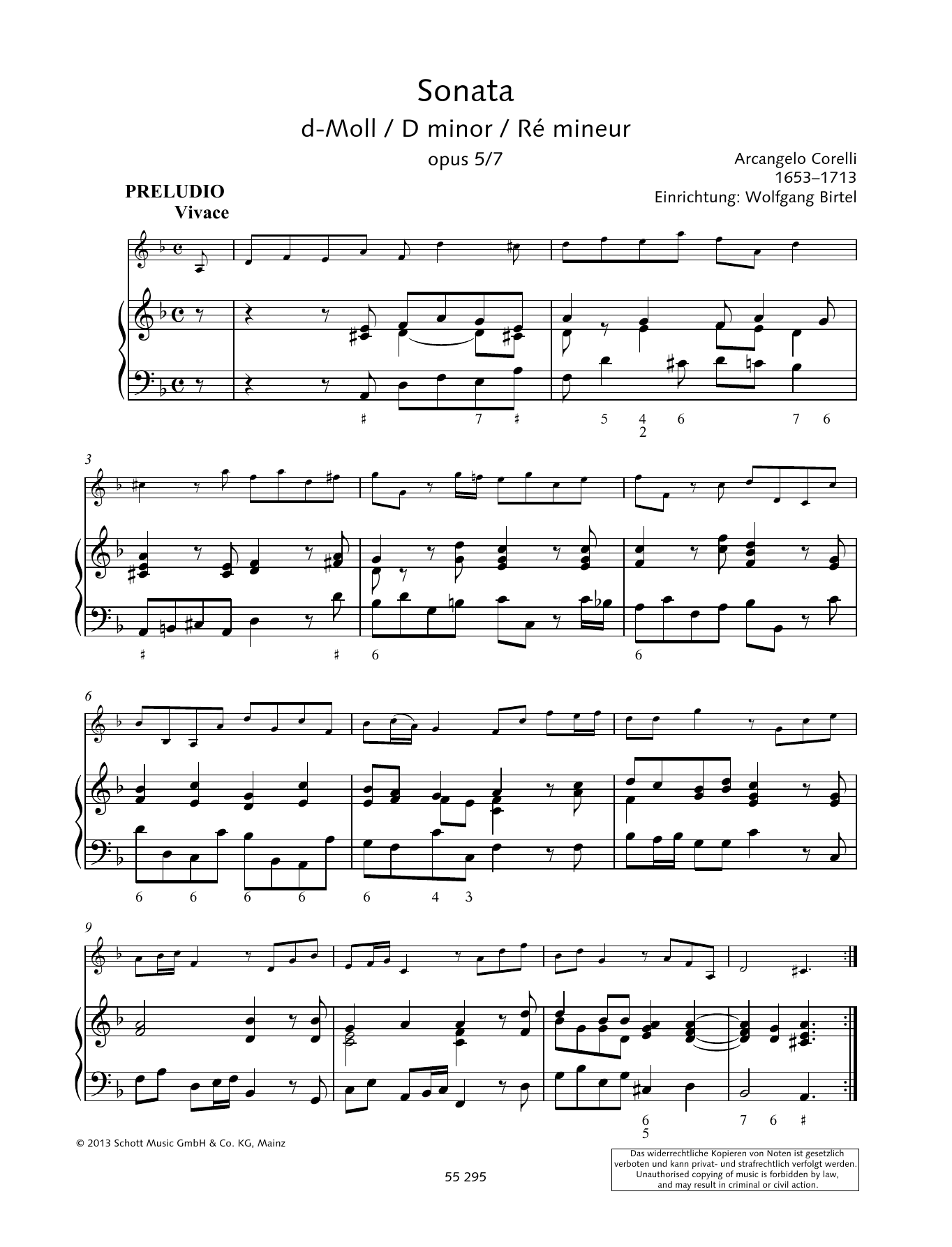 Baldassare Galuppi Sonata D Minor Sheet Music Notes & Chords for Woodwind Solo - Download or Print PDF