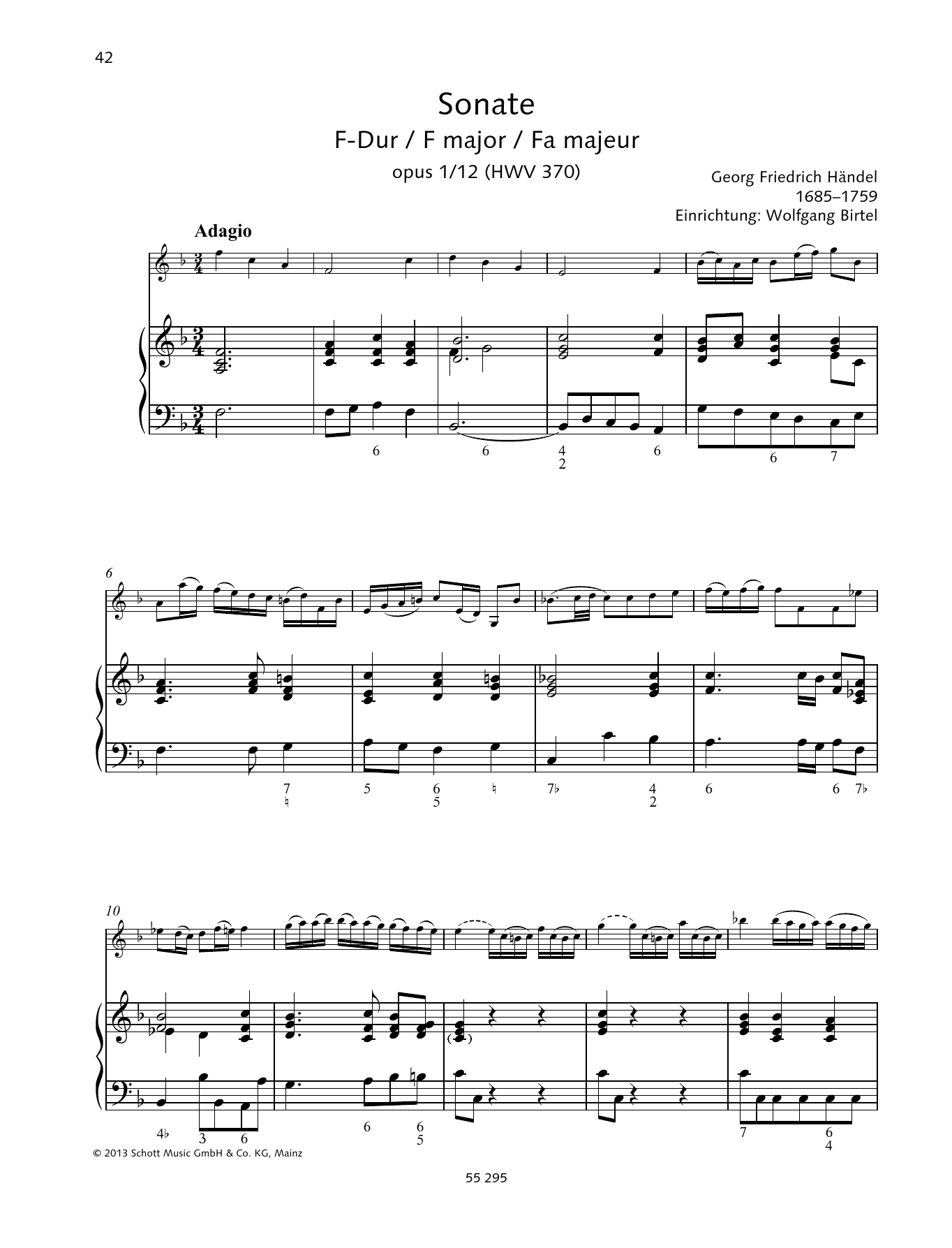 Baldassare Galuppi Sonata F Major Sheet Music Notes & Chords for Woodwind Solo - Download or Print PDF
