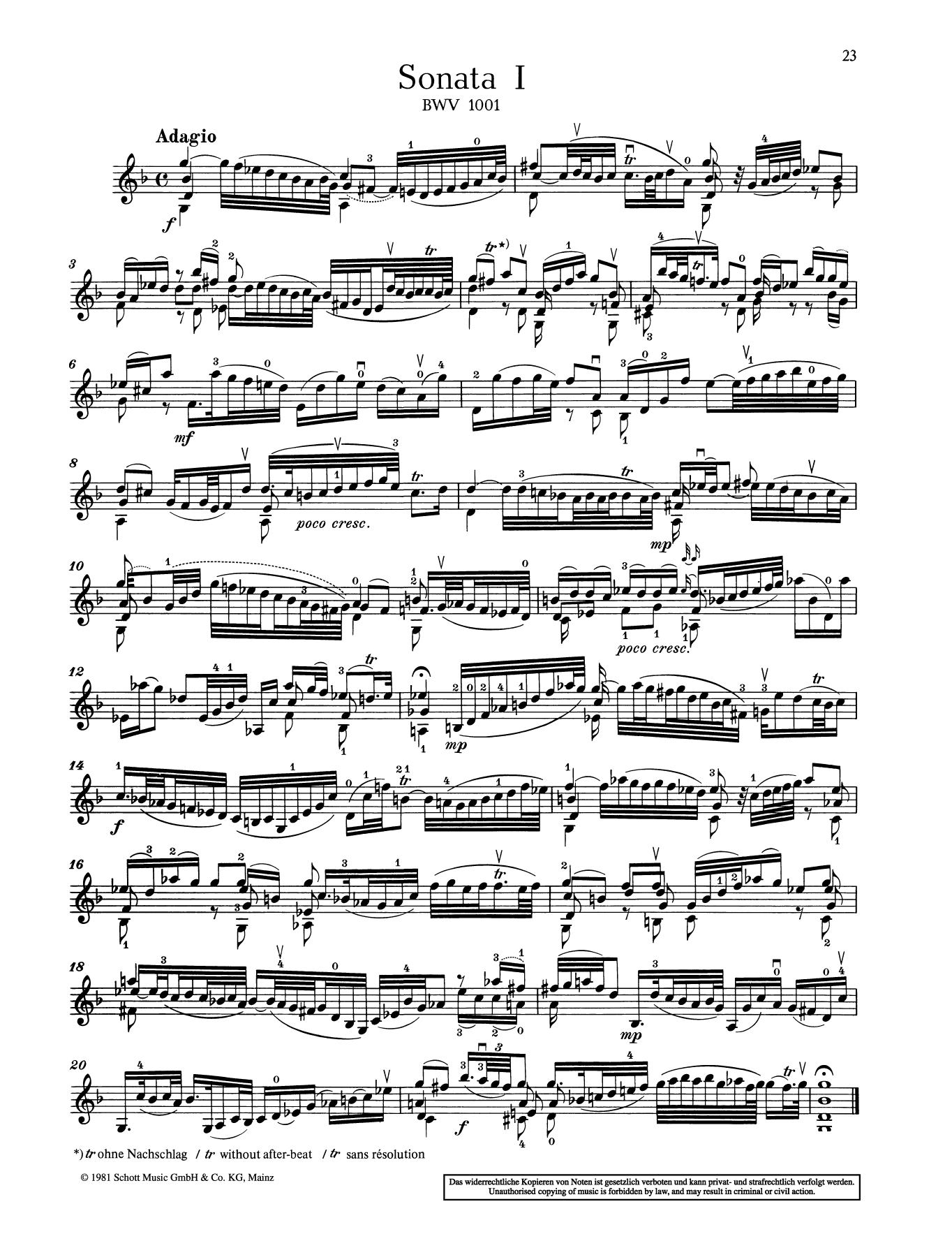 Baldassare Galuppi Sonata I Sheet Music Notes & Chords for String Solo - Download or Print PDF
