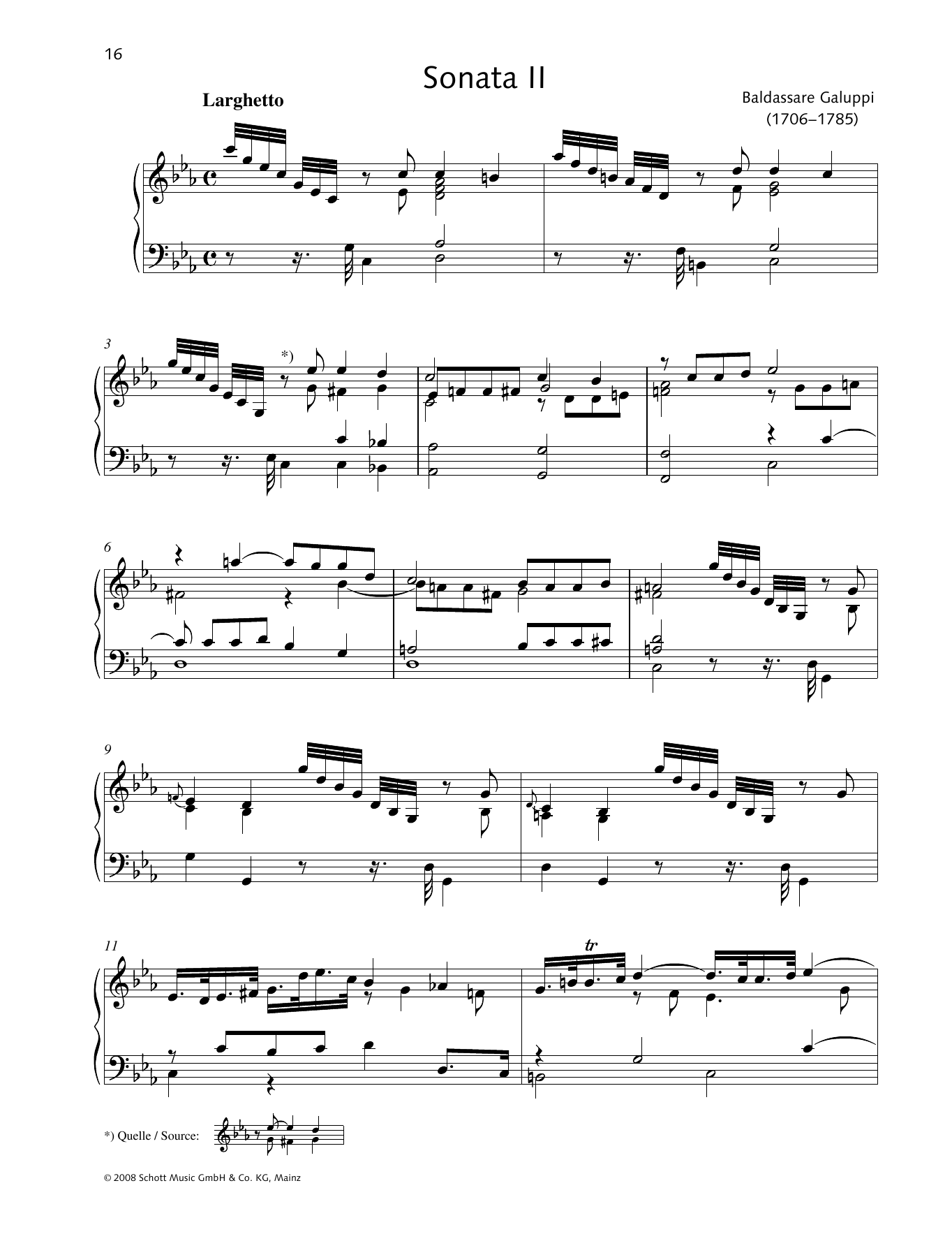 Baldassare Galuppi Sonata II C minor Sheet Music Notes & Chords for Piano Solo - Download or Print PDF