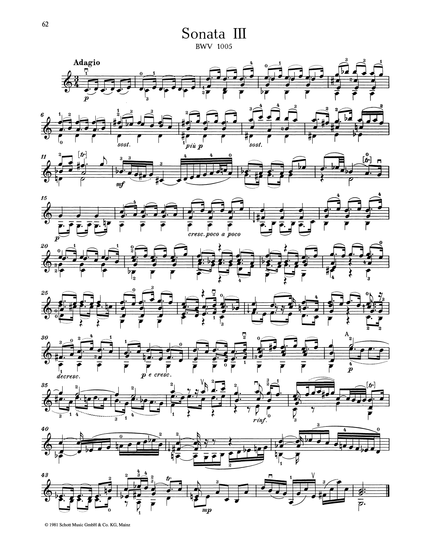 Baldassare Galuppi Sonata Iii Sheet Music Notes & Chords for String Solo - Download or Print PDF