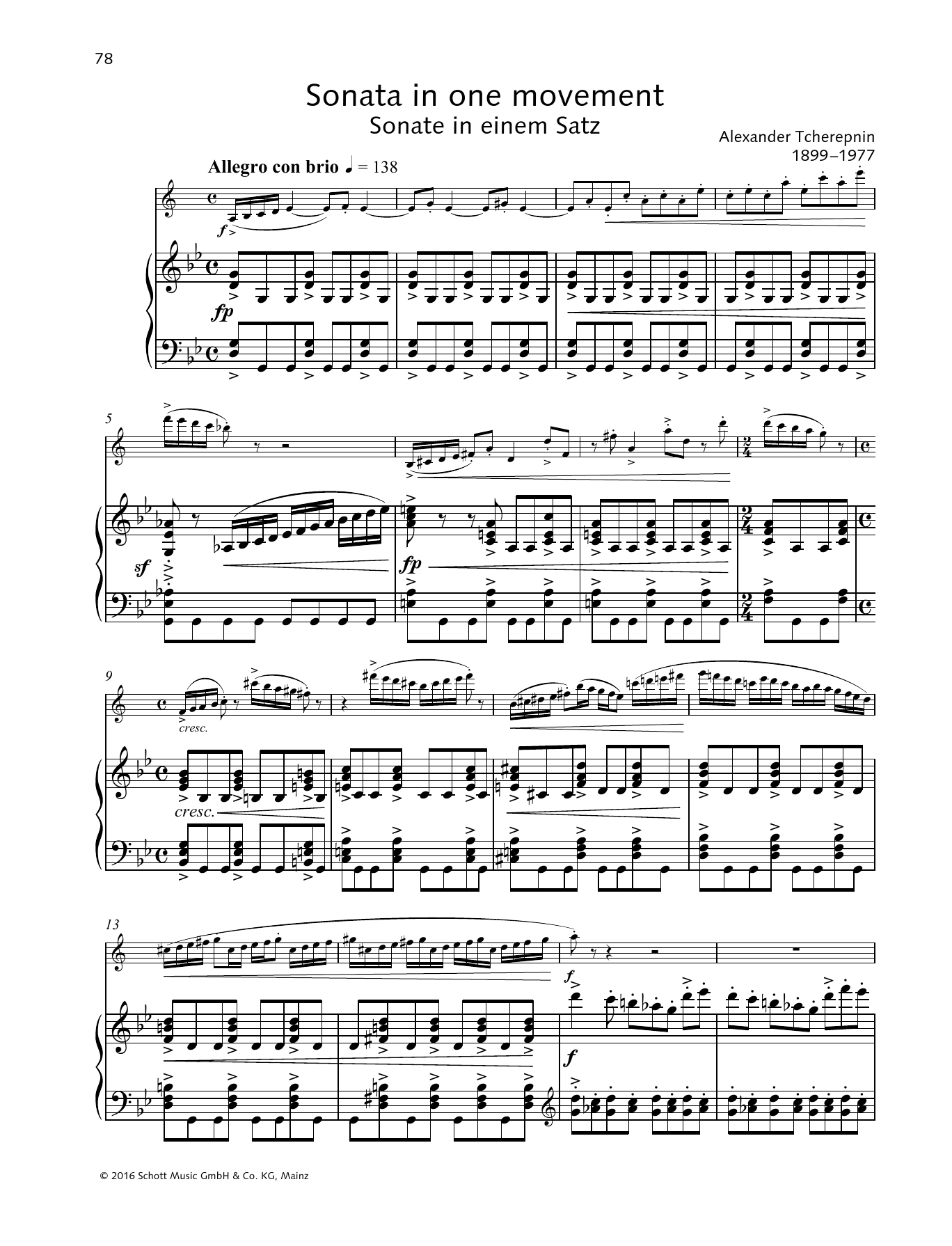 Baldassare Galuppi Sonata in One Movement Sheet Music Notes & Chords for Woodwind Solo - Download or Print PDF