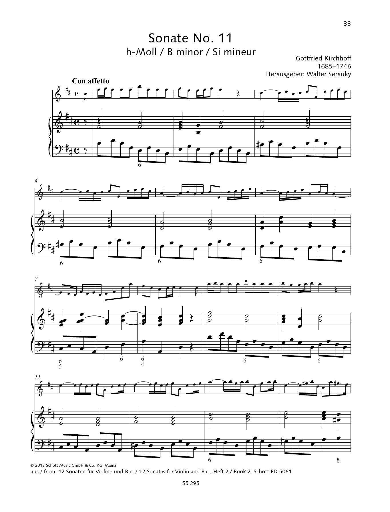 Baldassare Galuppi Sonata No. 11 Sheet Music Notes & Chords for String Solo - Download or Print PDF