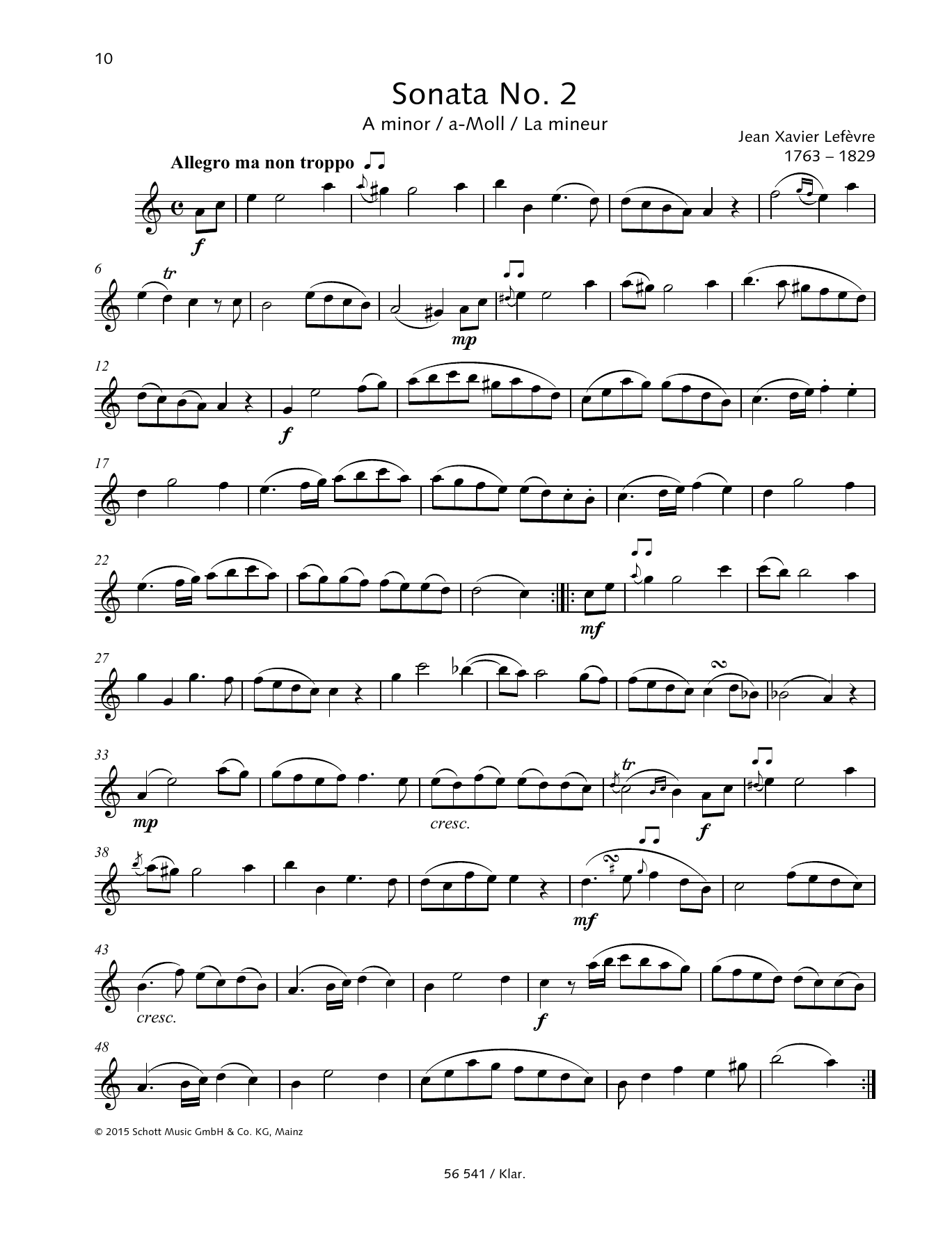Baldassare Galuppi Sonata No. 2 Sheet Music Notes & Chords for Woodwind Solo - Download or Print PDF