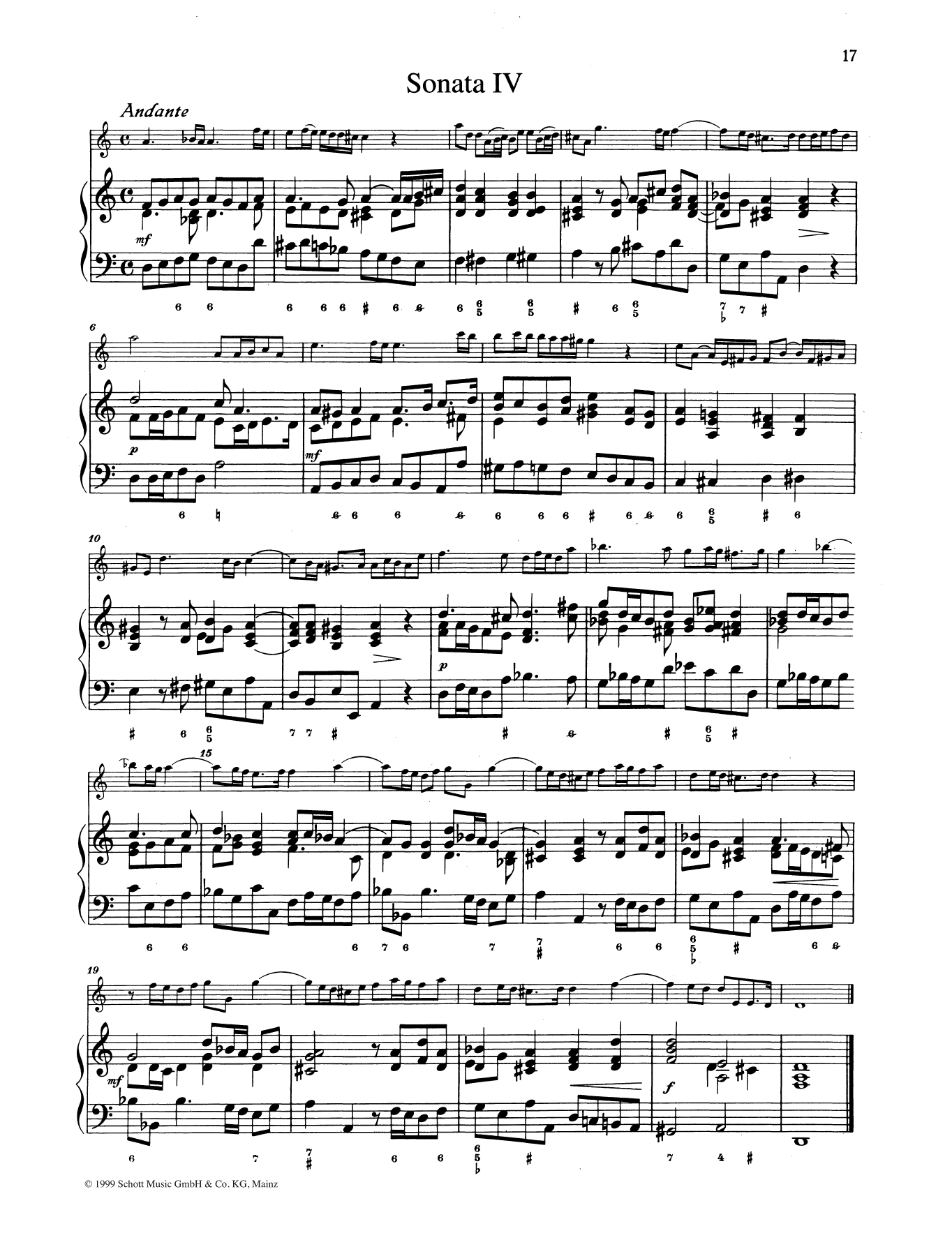 Baldassare Galuppi Sonata No. 4 Sheet Music Notes & Chords for String Solo - Download or Print PDF