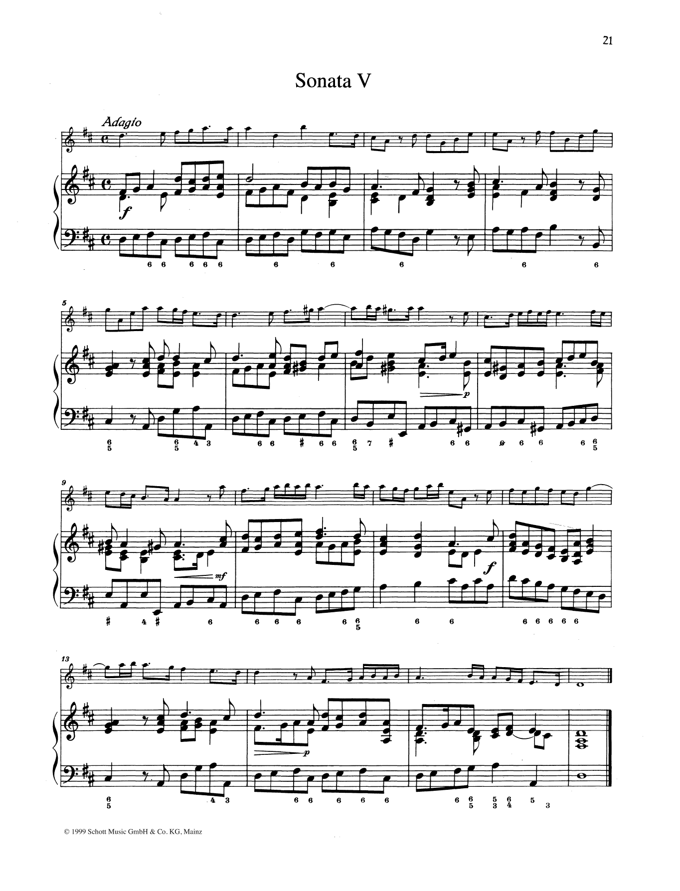 Baldassare Galuppi Sonata No. 5 Sheet Music Notes & Chords for String Solo - Download or Print PDF