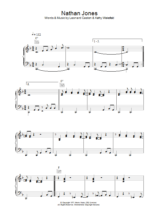 Bananarama Nathan Jones Sheet Music Notes & Chords for Piano, Vocal & Guitar - Download or Print PDF