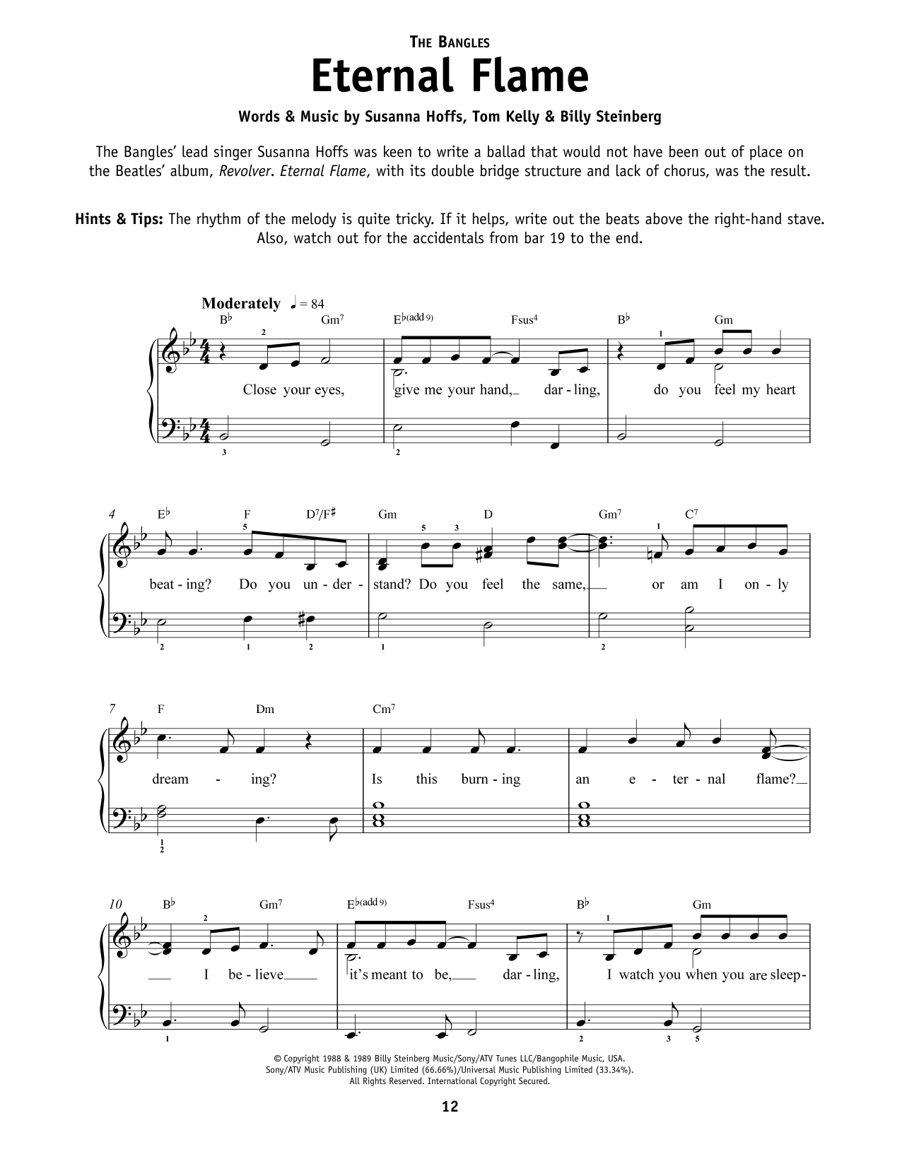 Bangles Eternal Flame Sheet Music Notes & Chords for Really Easy Piano - Download or Print PDF Bangles Eternal Flame Sheet Music Notes & Chords for Really Easy Piano - Download or Print PDF