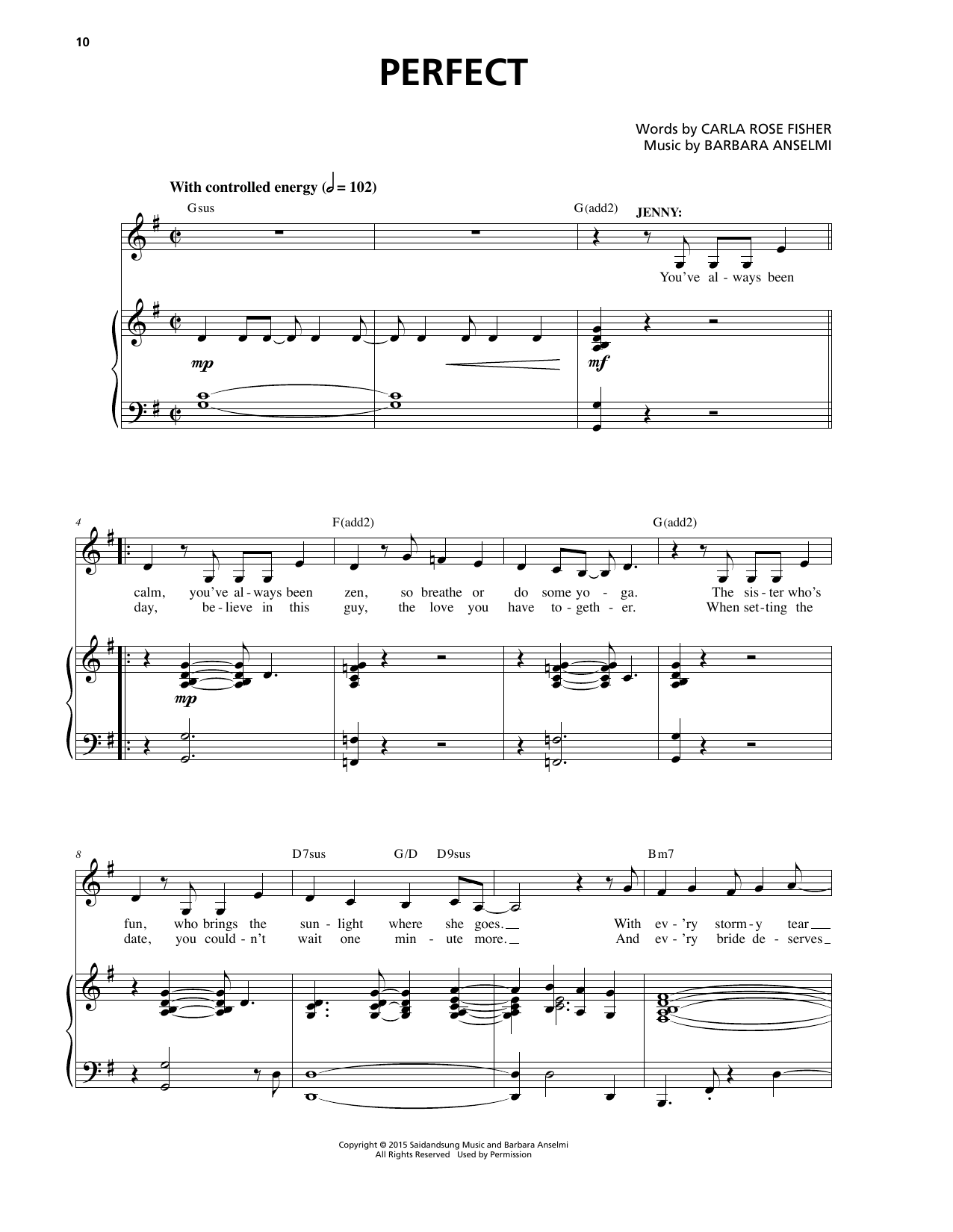 Barbara Anselmi & Carla Rose Fisher Perfect Sheet Music Notes & Chords for Piano & Vocal - Download or Print PDF