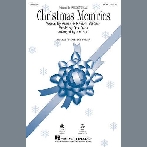 Barbra Streisand, Christmas Mem'ries (arr. Mac Huff), SATB