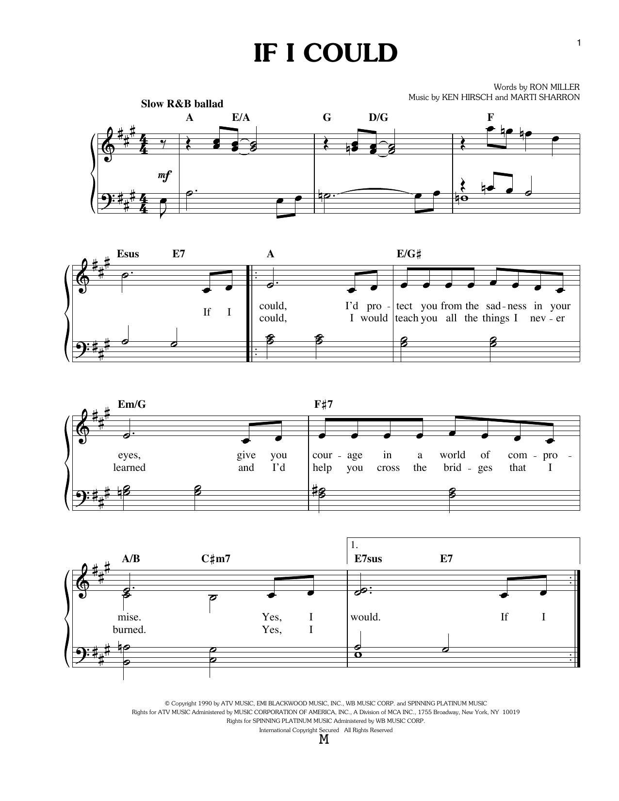 Barbra Streisand If I Could Sheet Music Notes & Chords for Easy Piano - Download or Print PDF