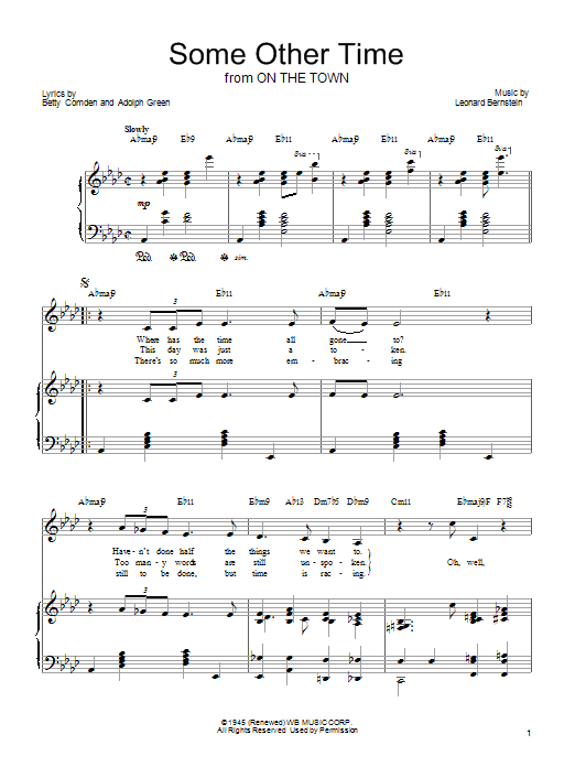 Barbra Streisand Some Other Time Sheet Music Notes & Chords for Piano, Vocal & Guitar (Right-Hand Melody) - Download or Print PDF