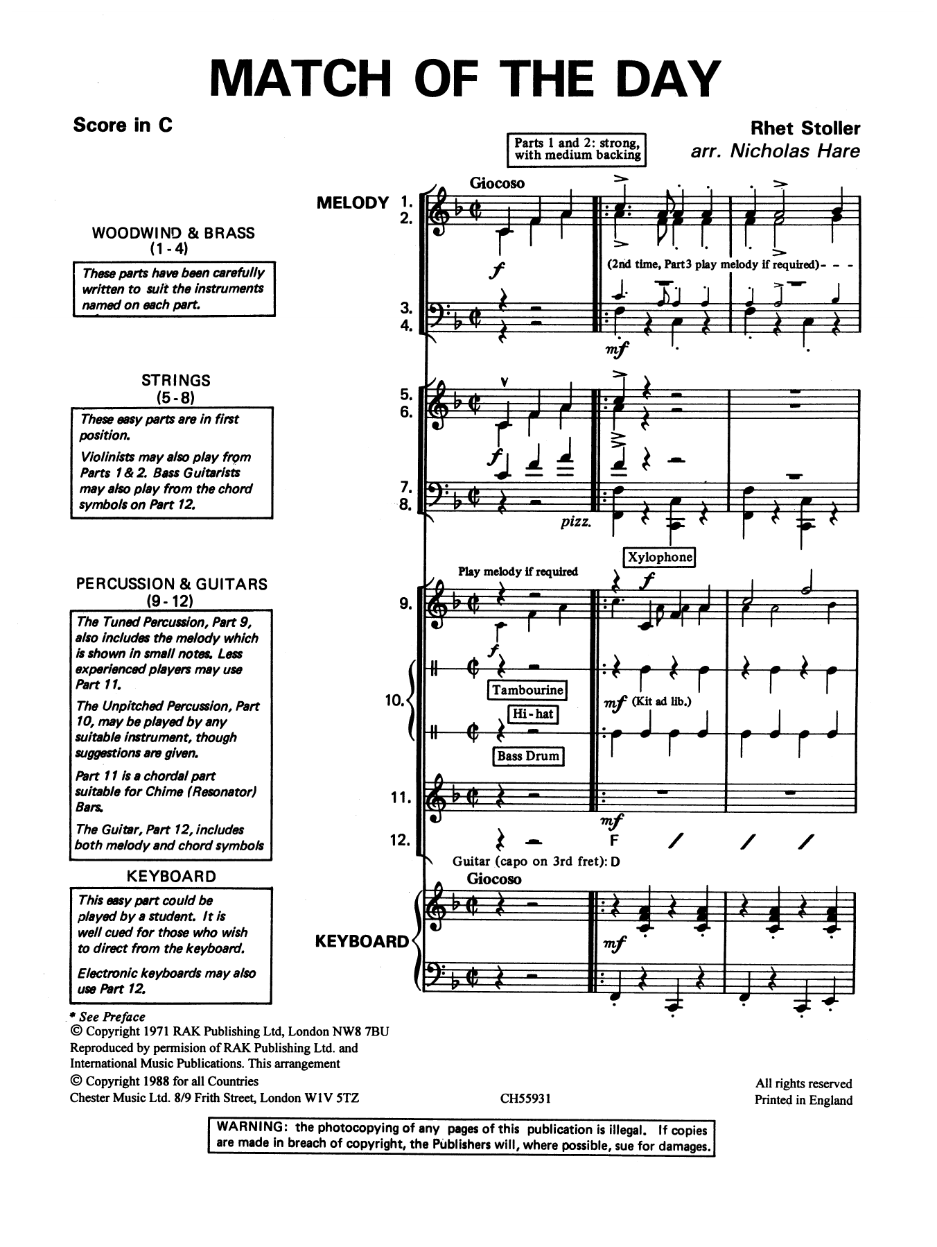 Barry Stoller Match Of The Day Sheet Music Notes & Chords for Clarinet - Download or Print PDF