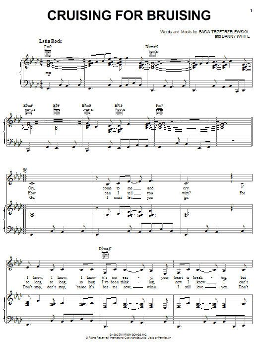 Basia Cruising For Bruising Sheet Music Notes & Chords for Melody Line, Lyrics & Chords - Download or Print PDF