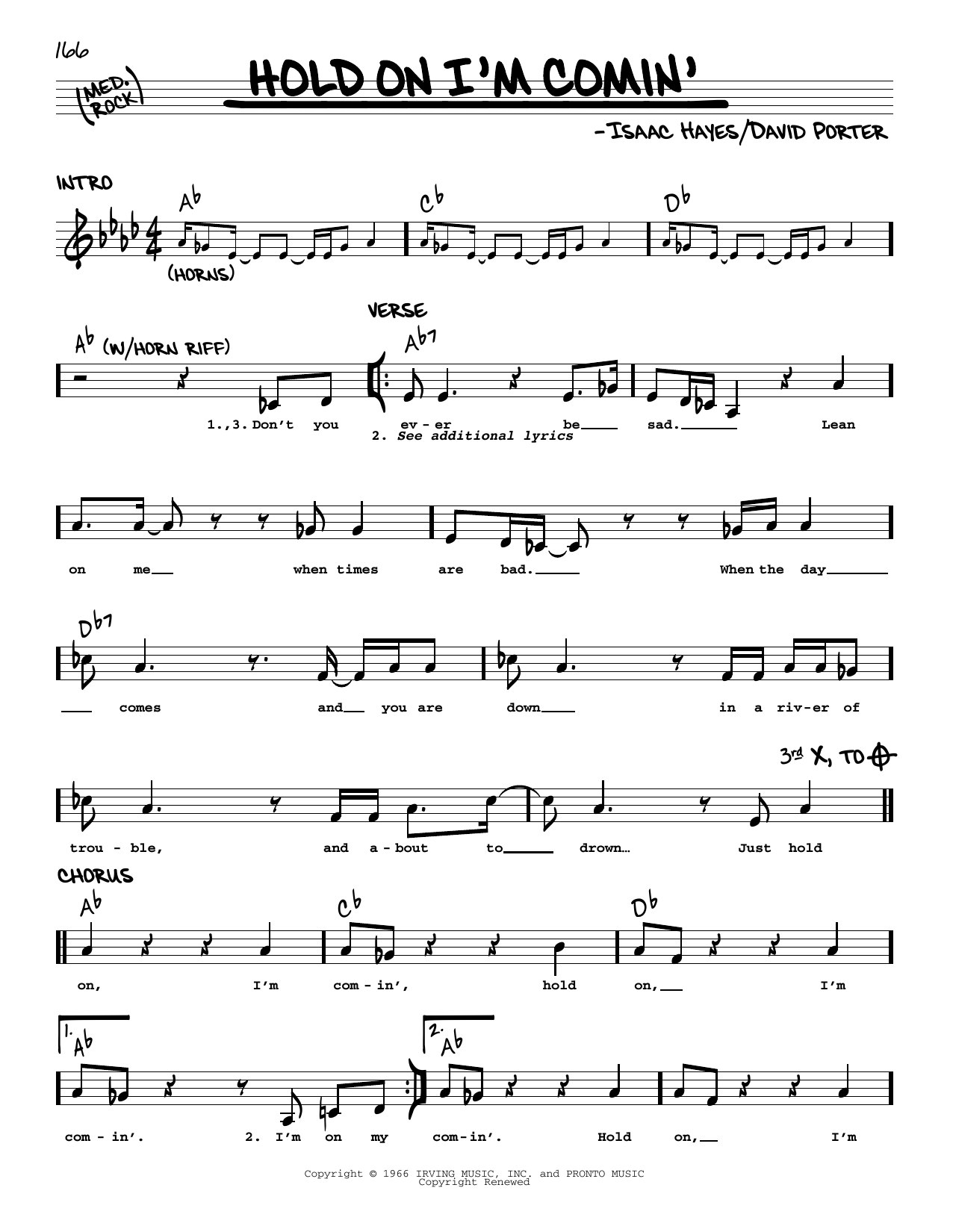 B.B. King & Eric Clapton Hold On I'm Comin' Sheet Music Notes & Chords for Real Book – Melody & Chords - Download or Print PDF