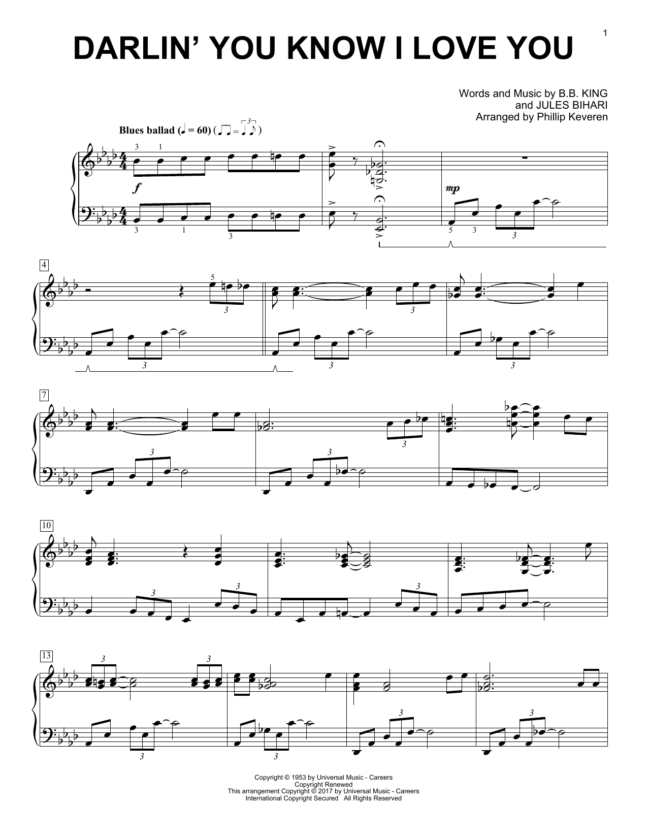 Phillip Keveren Darlin' You Know I Love You Sheet Music Notes & Chords for Piano Solo - Download or Print PDF