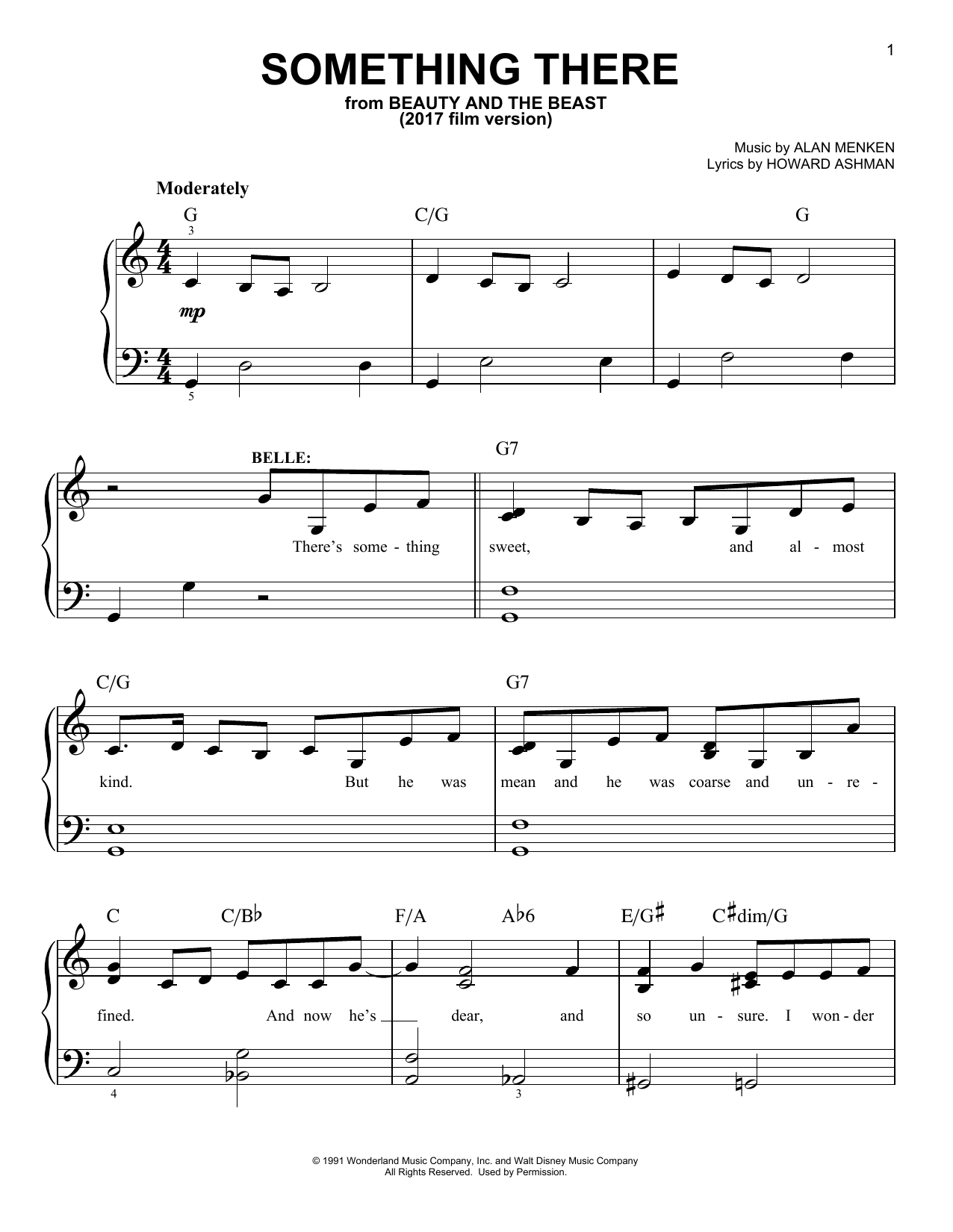 Beauty and the Beast Cast Something There (from Beauty And The Beast) Sheet Music Notes & Chords for Easy Piano - Download or Print PDF