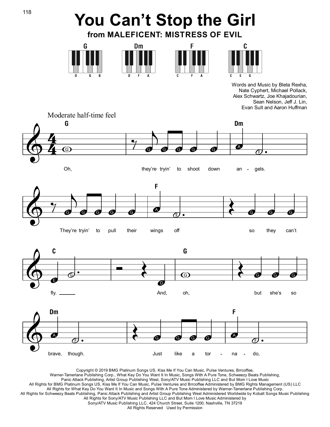 Bebe Rexha You Can't Stop The Girl Sheet Music Notes & Chords for Super Easy Piano - Download or Print PDF