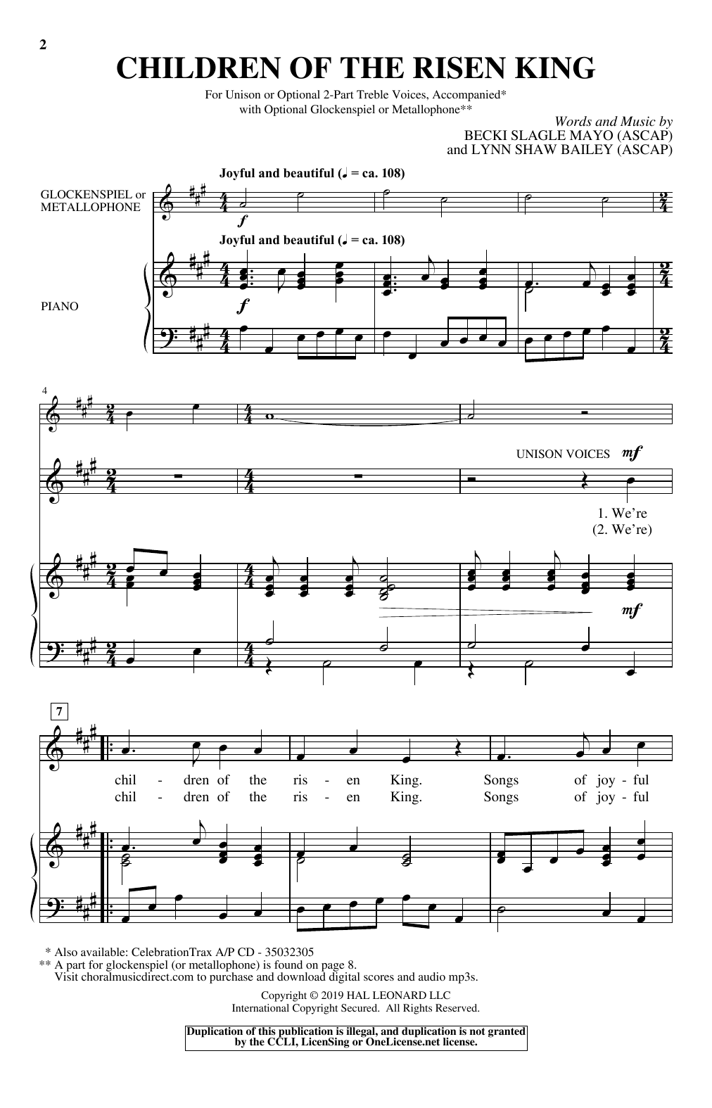 Becki Slagle Mayo & Lynn Shaw Bailey Children Of The Risen King Sheet Music Notes & Chords for Choral - Download or Print PDF