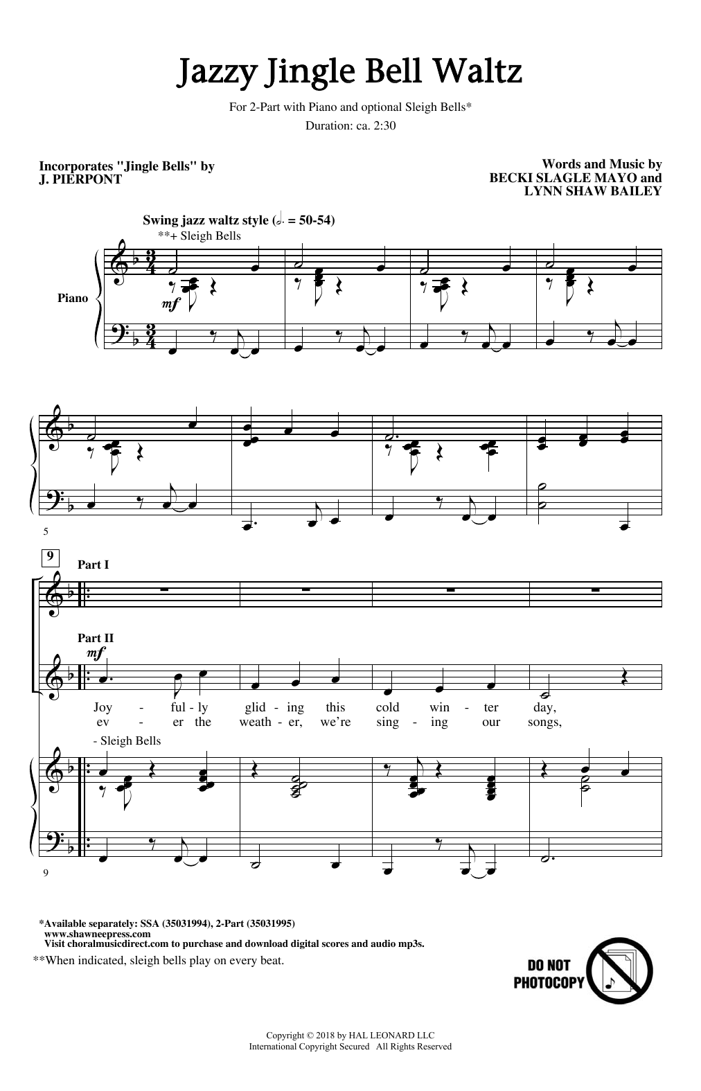 Becki Slagle Mayo Jazzy Jingle Bell Waltz Sheet Music Notes & Chords for SSA - Download or Print PDF