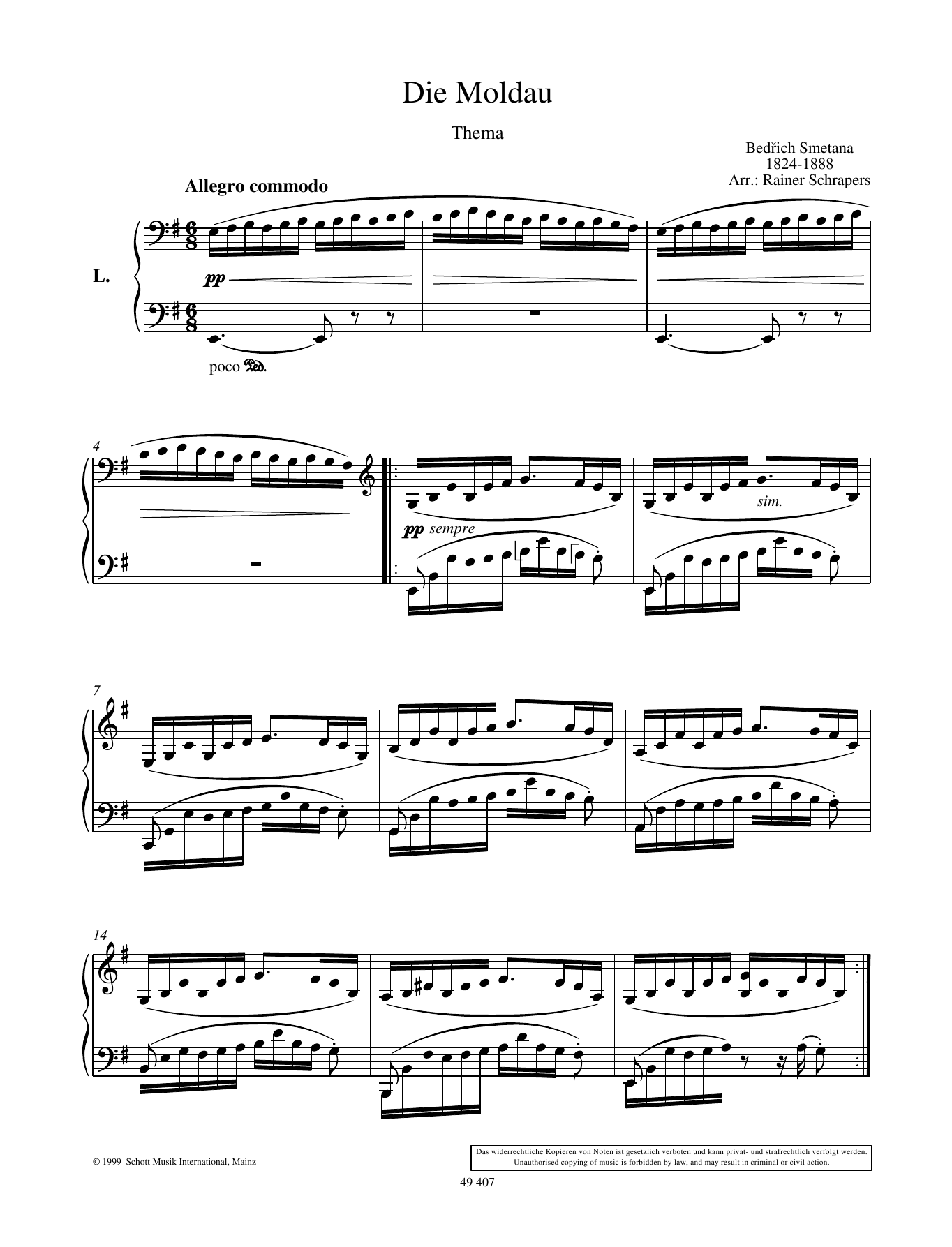Bedrich Smetana The Moldau Sheet Music Notes & Chords for Piano Duet - Download or Print PDF