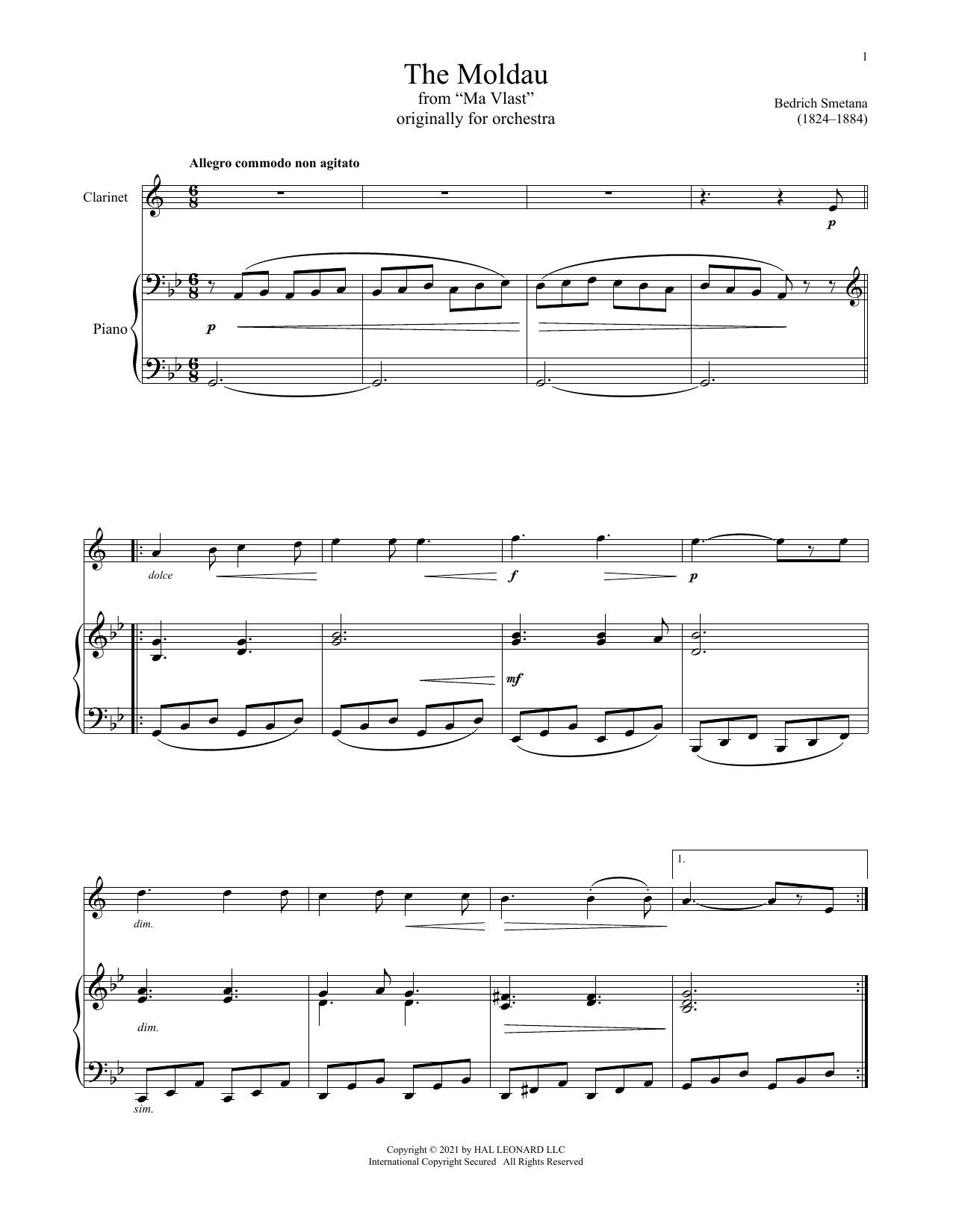 The Moldau sheet music
