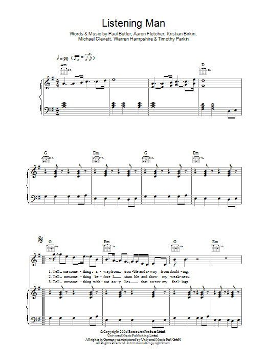 Bee Gees Listening Man Sheet Music Notes & Chords for Piano, Vocal & Guitar - Download or Print PDF Bee Gees Listening Man Sheet Music Notes & Chords for Piano, Vocal & Guitar - Download or Print PDF