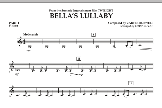 Edward Lee Bella S Lullaby From Twilight Pt 4 F Horn Sheet Music Download Pdf Score 272109