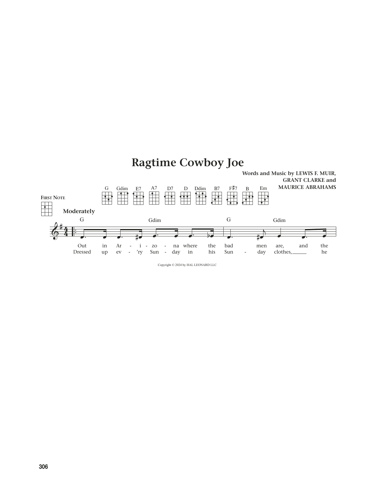 Belle Baker Ragtime Cowboy Joe (from The Daily Ukulele) (arr. Jim Beloff) Sheet Music Notes & Chords for Ukulele - Download or Print PDF