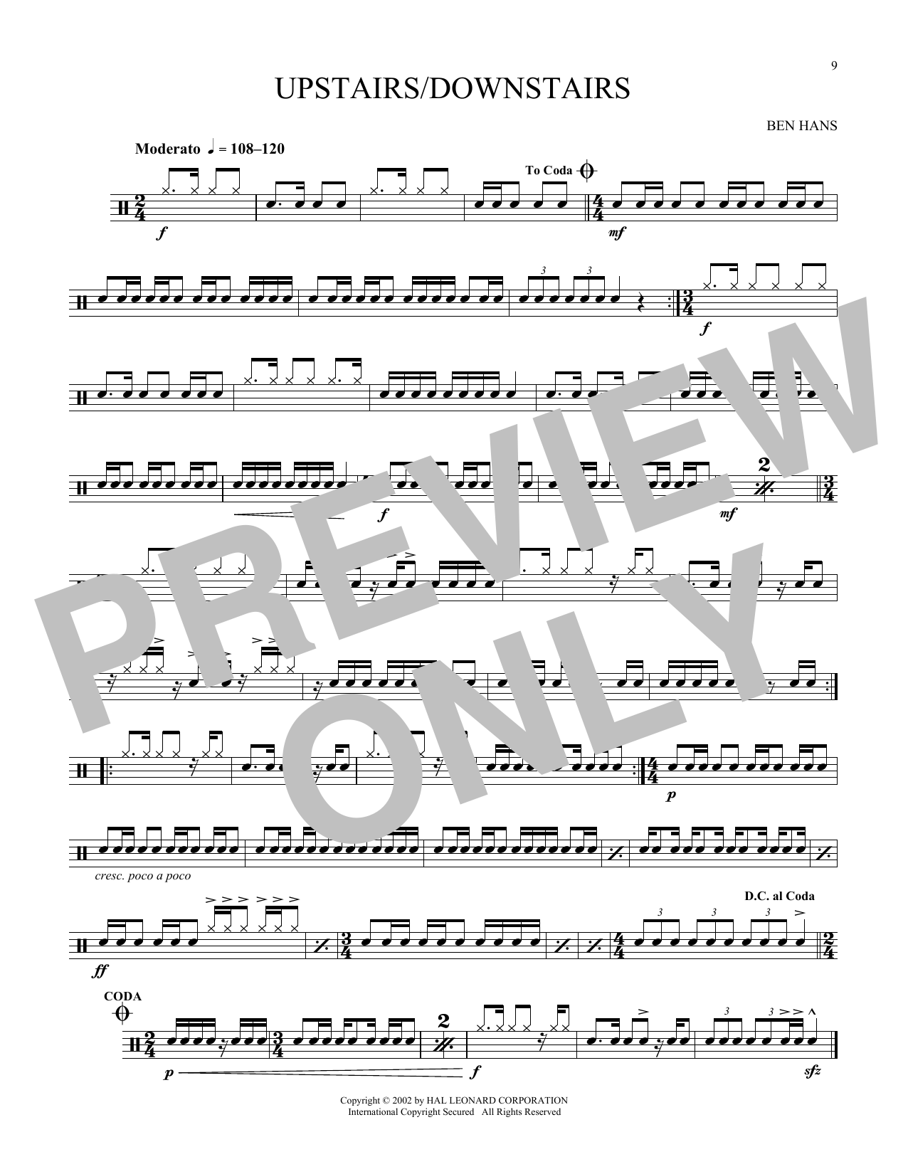 Ben Hans Upstairs/Downstairs Sheet Music Notes & Chords for Snare Drum Solo - Download or Print PDF