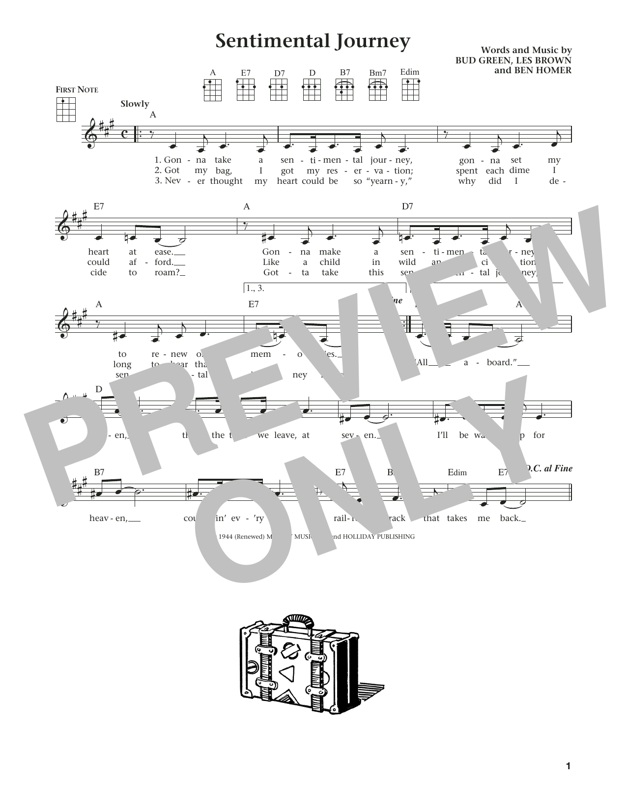 Ben Homer Sentimental Journey (from The Daily Ukulele) (arr. Liz and Jim Beloff) Sheet Music Notes & Chords for Ukulele - Download or Print PDF Ben Homer Sentimental Journey (from The Daily Ukulele) (arr. Liz and Jim Beloff) Sheet Music Notes & Chords for Ukulele - Download or Print PDF