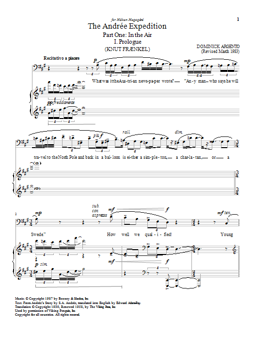 Benjamin Britten The Andrée Expedition Sheet Music Notes & Chords for Piano & Vocal - Download or Print PDF