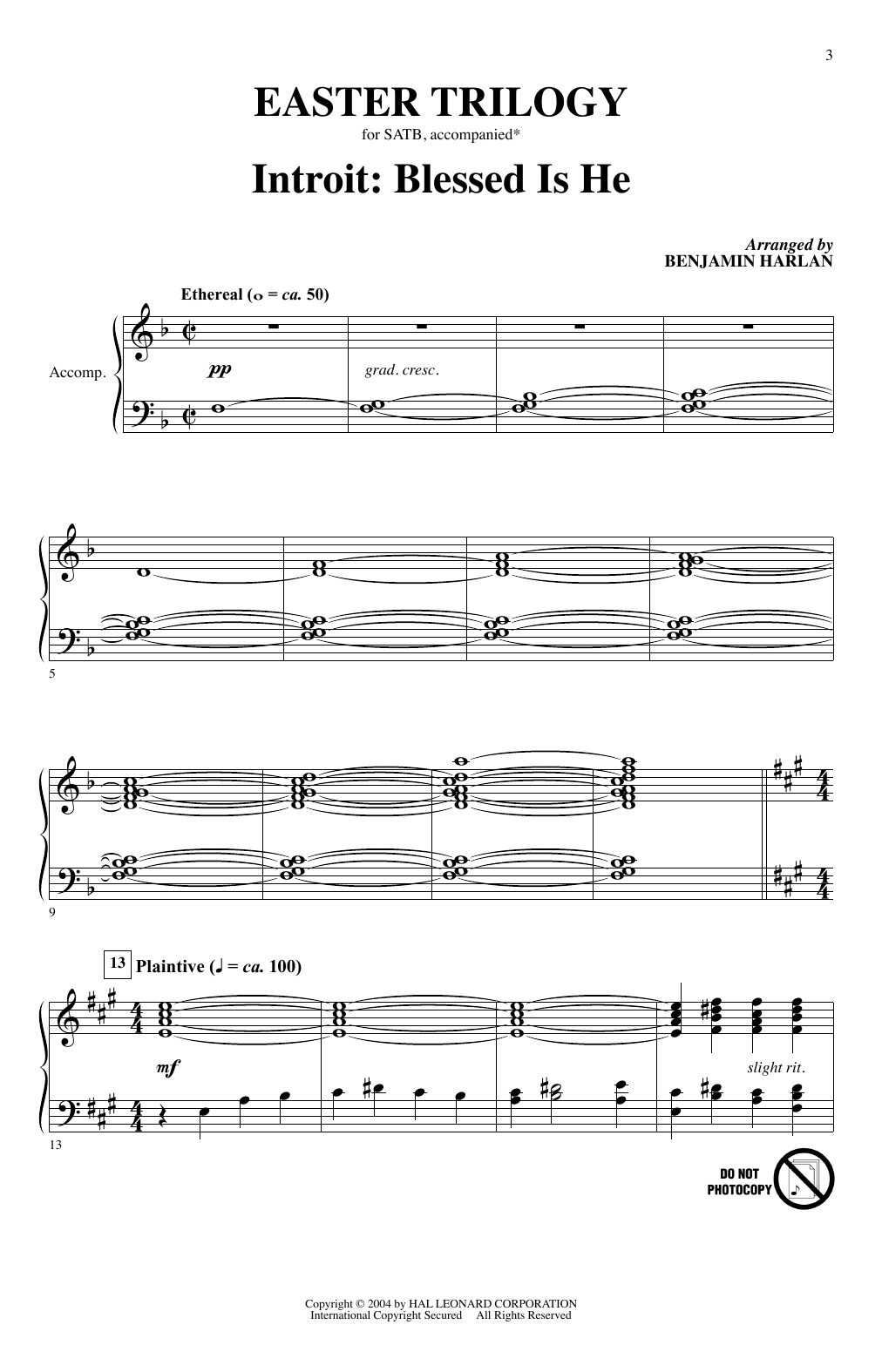 Benjamin Harlan Easter Trilogy: A Cantata in Three Suites Sheet Music Notes & Chords for SATB Choir - Download or Print PDF