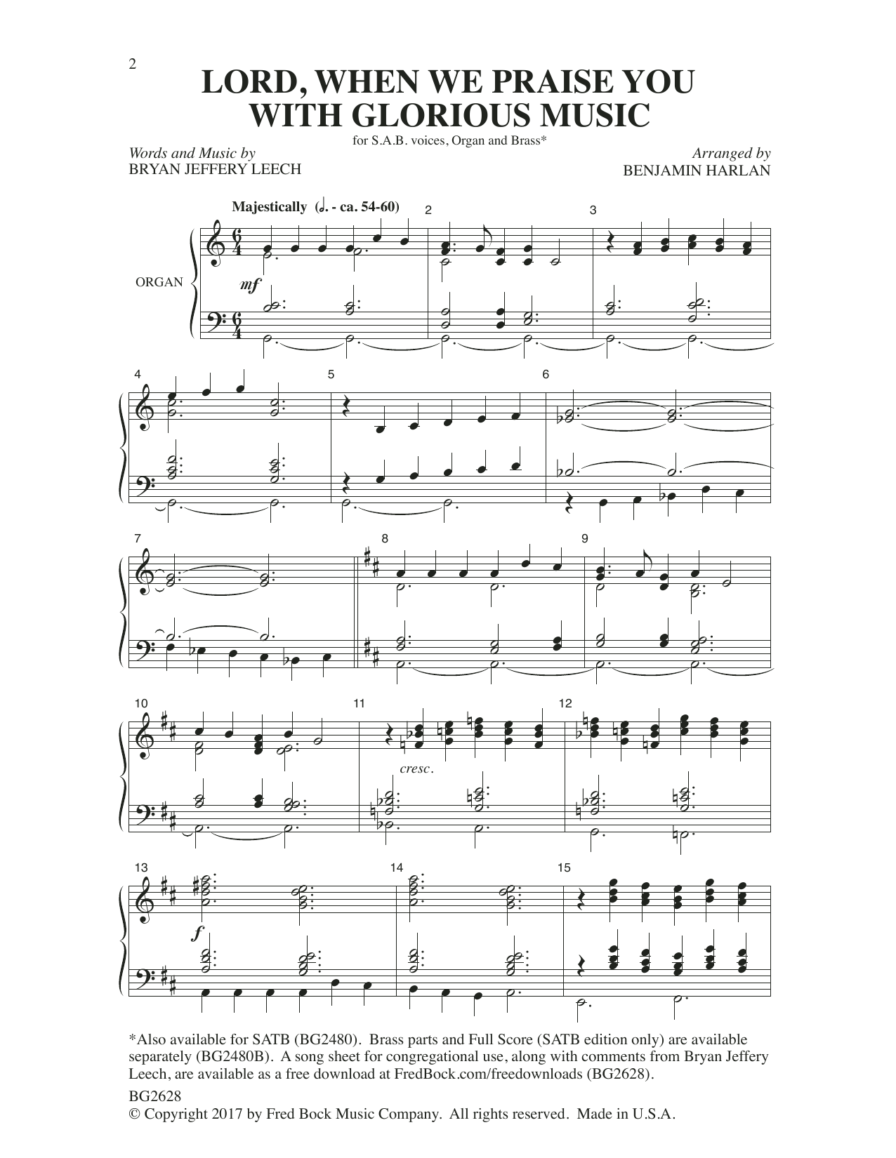 Benjamin Harlan Lord, When We Praise You with Glorious Music Sheet Music Notes & Chords for Choral - Download or Print PDF