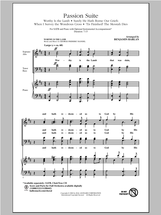 Benjamin Harlan Passion Suite Sheet Music Notes & Chords for SATB - Download or Print PDF