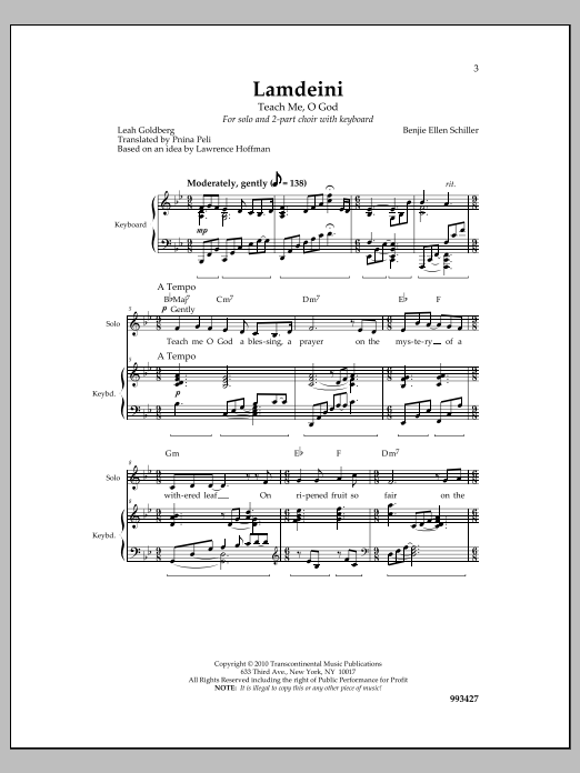 Benjie Ellen Schiller Lamdeini Sheet Music Notes & Chords for Choral - Download or Print PDF