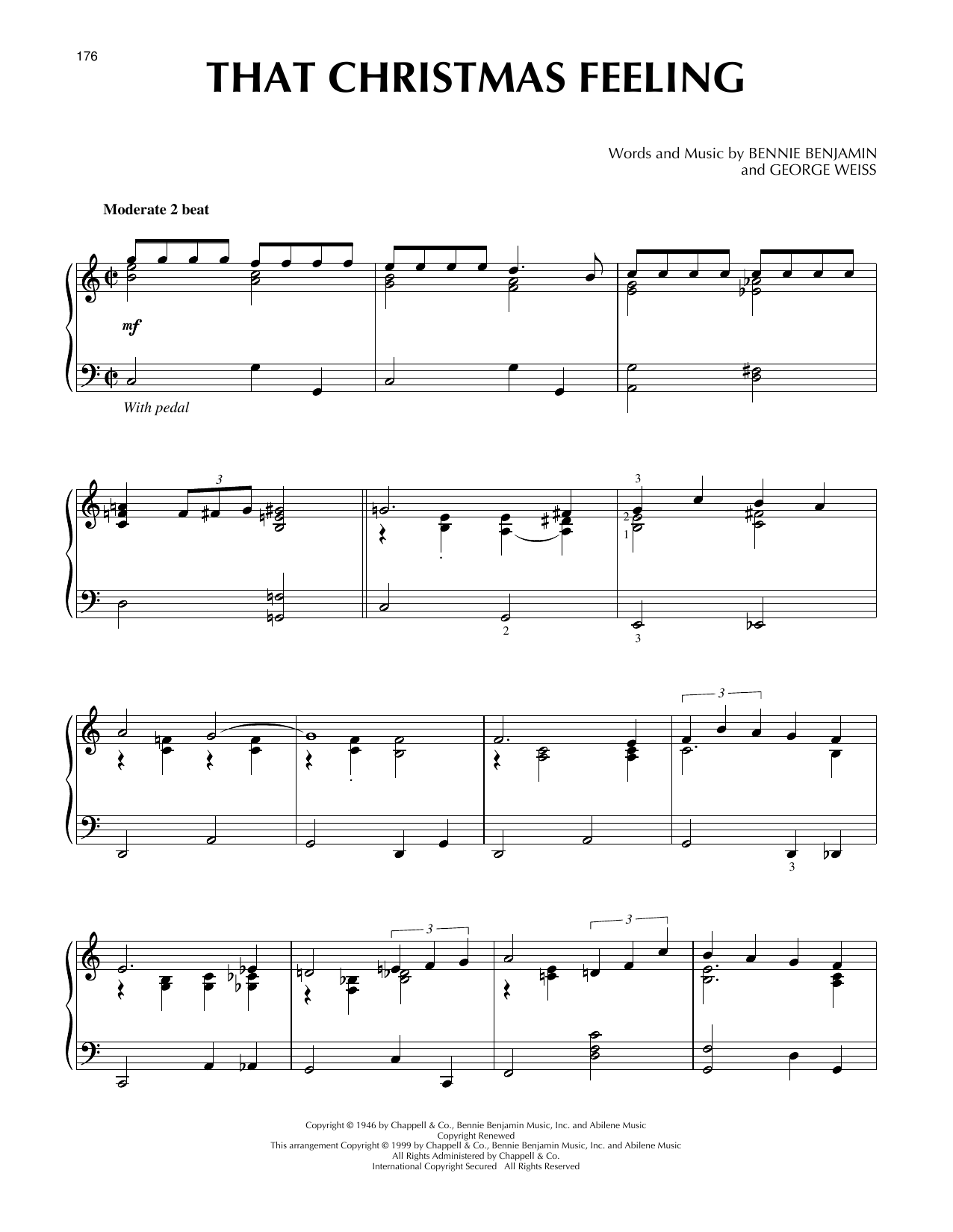 Bennie Benjamin That Christmas Feeling Sheet Music Notes & Chords for Piano Solo - Download or Print PDF