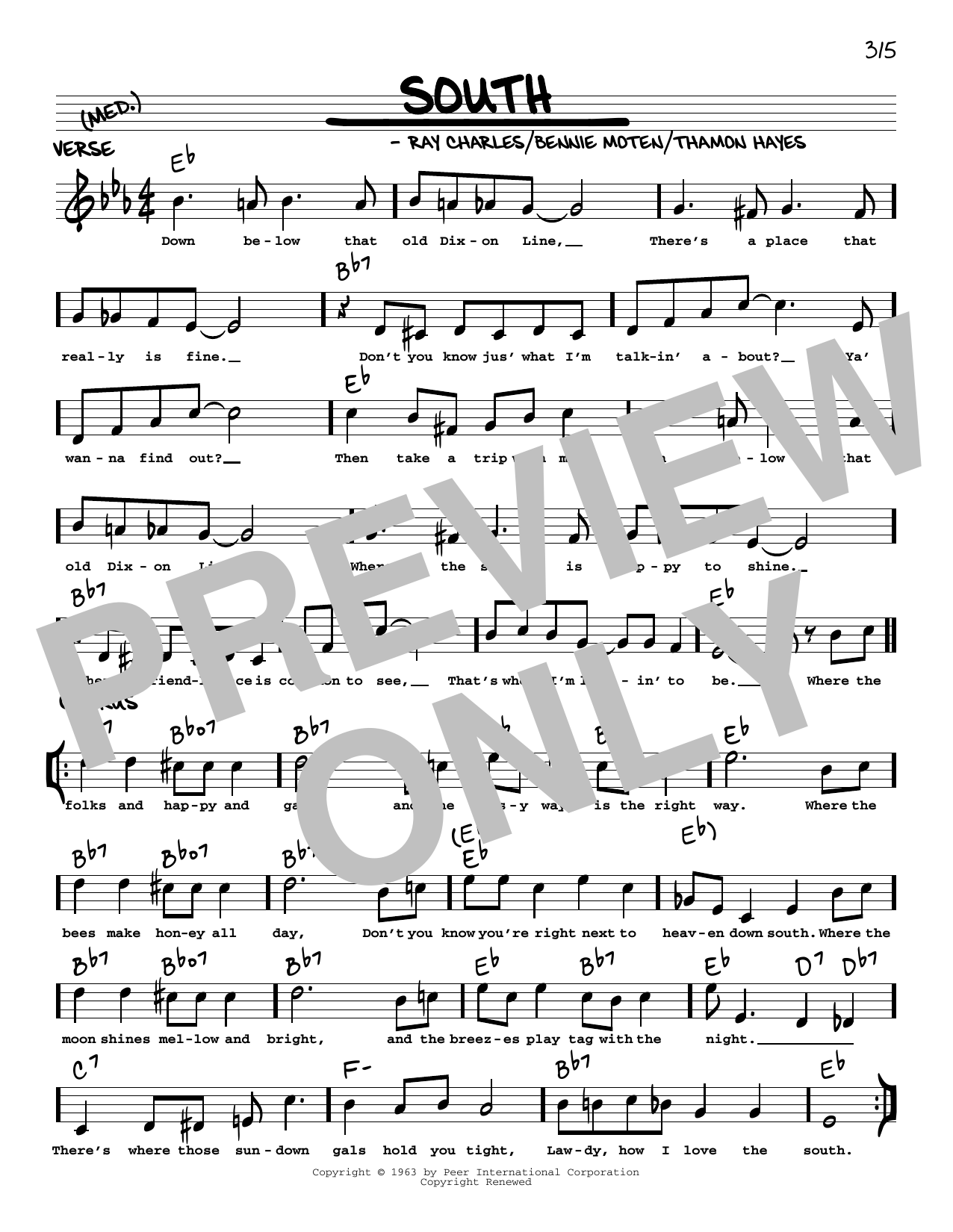 Bennie Moten South (arr. Robert Rawlins) Sheet Music Notes & Chords for Real Book – Melody, Lyrics & Chords - Download or Print PDF