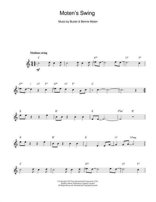 Moten's Swing sheet music