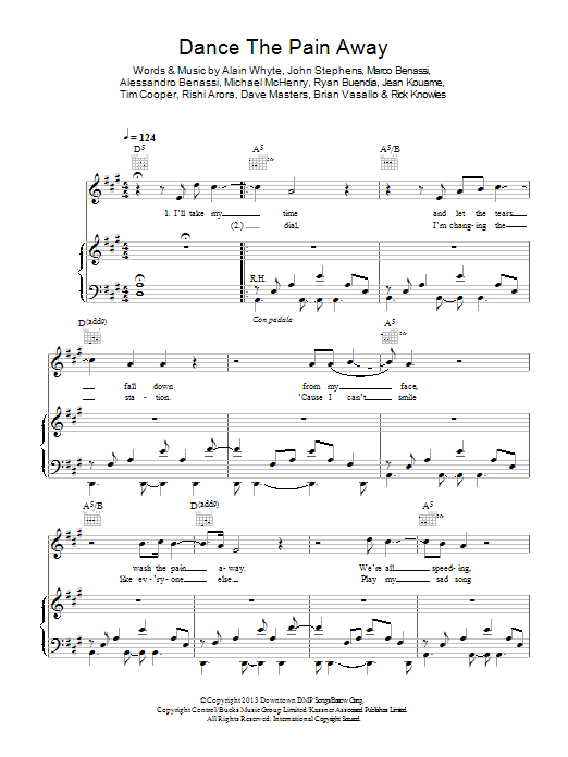 Benny Benassi featuring John Legend Dance The Pain Away Sheet Music Notes & Chords for Piano, Vocal & Guitar (Right-Hand Melody) - Download or Print PDF