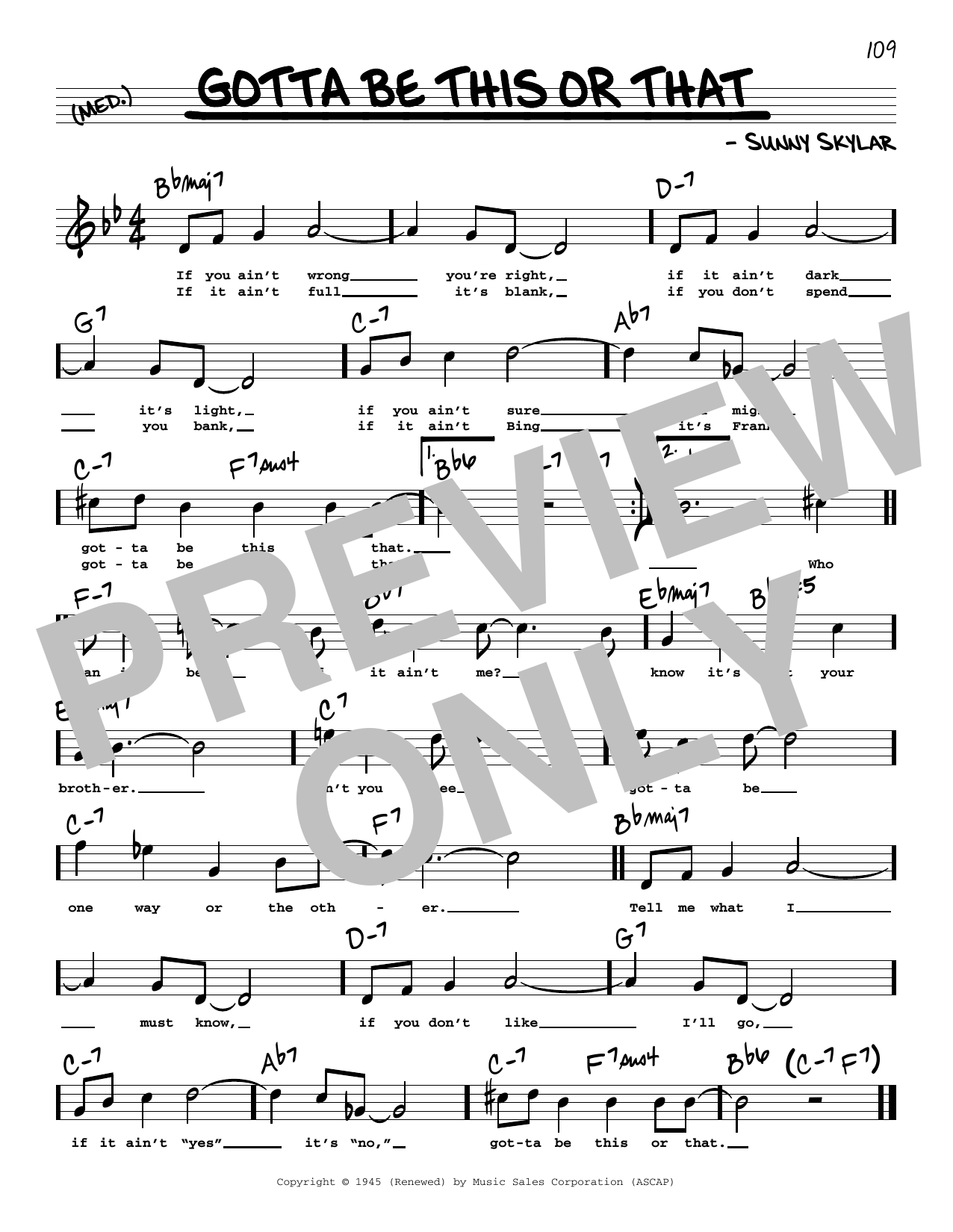 Benny Goodman and His Orchestra Gotta Be This Or That (High Voice) Sheet Music Notes & Chords for Real Book – Melody, Lyrics & Chords - Download or Print PDF