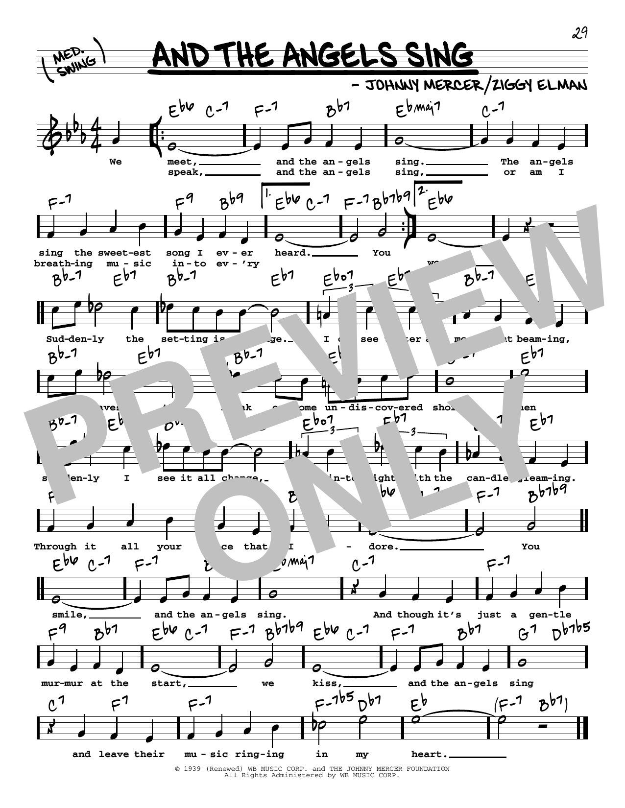 Benny Goodman And The Angels Sing (High Voice) Sheet Music Notes & Chords for Real Book – Melody, Lyrics & Chords - Download or Print PDF