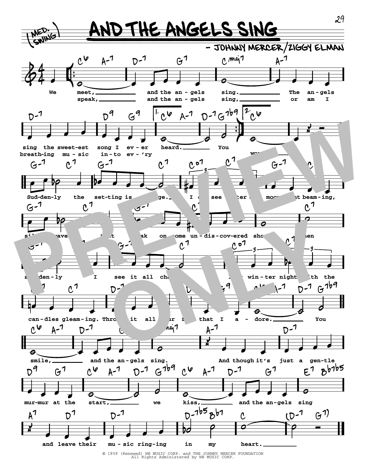 Benny Goodman And The Angels Sing (Low Voice) Sheet Music Notes & Chords for Real Book – Melody, Lyrics & Chords - Download or Print PDF