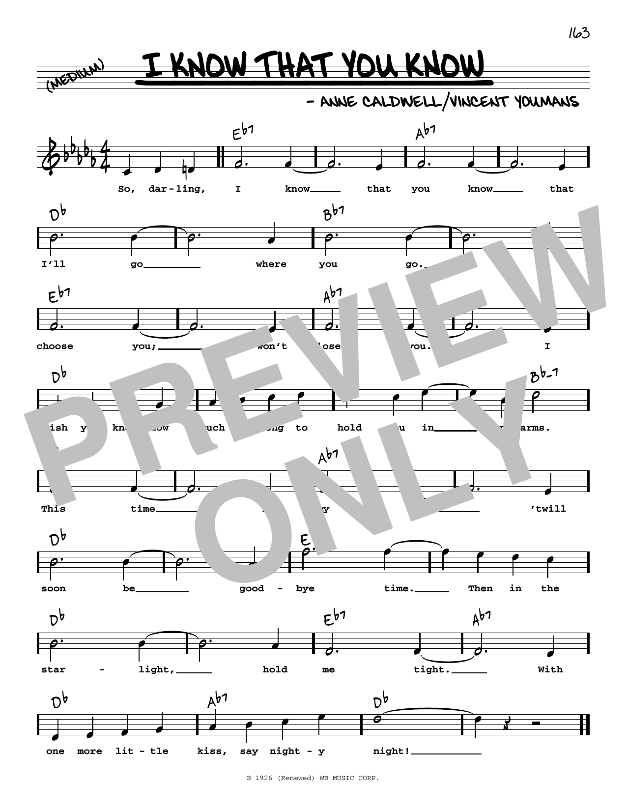 Benny Goodman I Know That You Know (High Voice) Sheet Music Notes & Chords for Real Book – Melody, Lyrics & Chords - Download or Print PDF